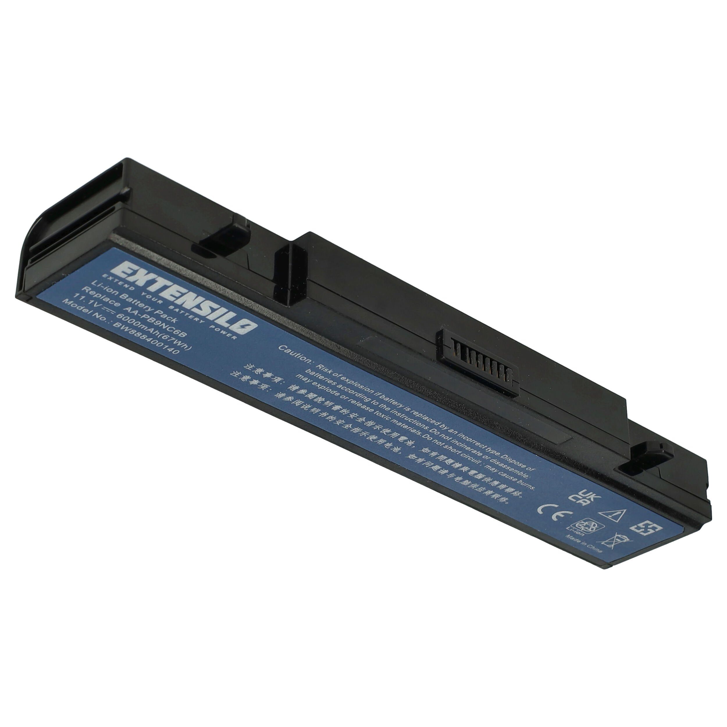 Extensilo passend für Samsung RF510 S01, RF510 S02, RF510 S07, RF510 S08, RF511, Laptop-Akku 6000 mAh