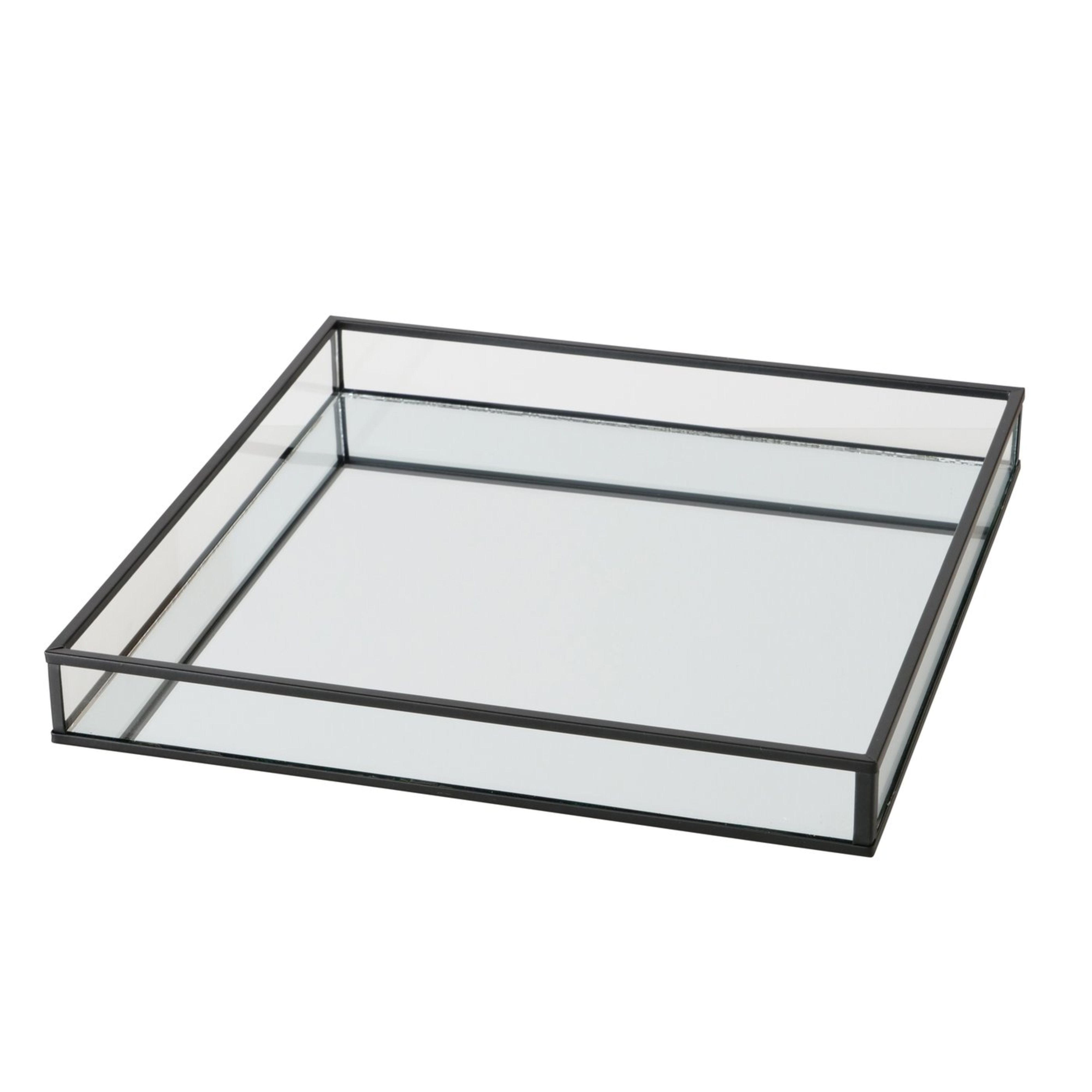 Dekotablett Boltze Tablett Bente, Glas- Metalltablett 16cm 2049892