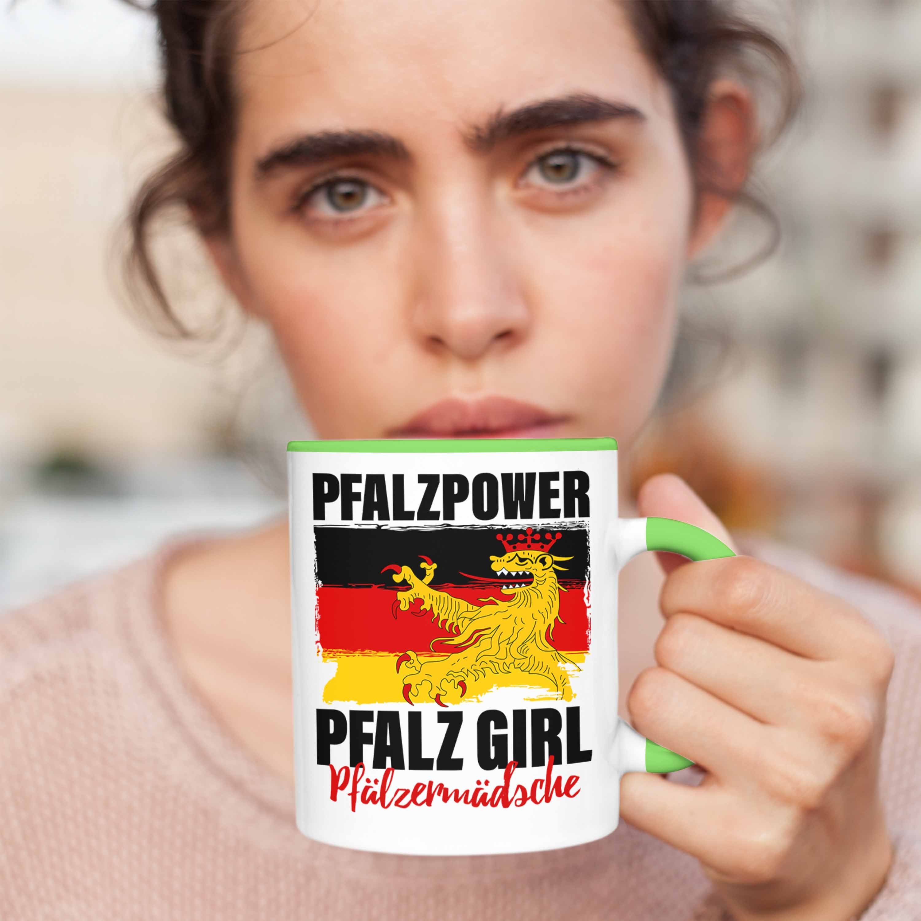 Trendation Tasse Pfalzpower Tasse Geschenk Grün Pfalz Frauen Girl Pfalzmädsche