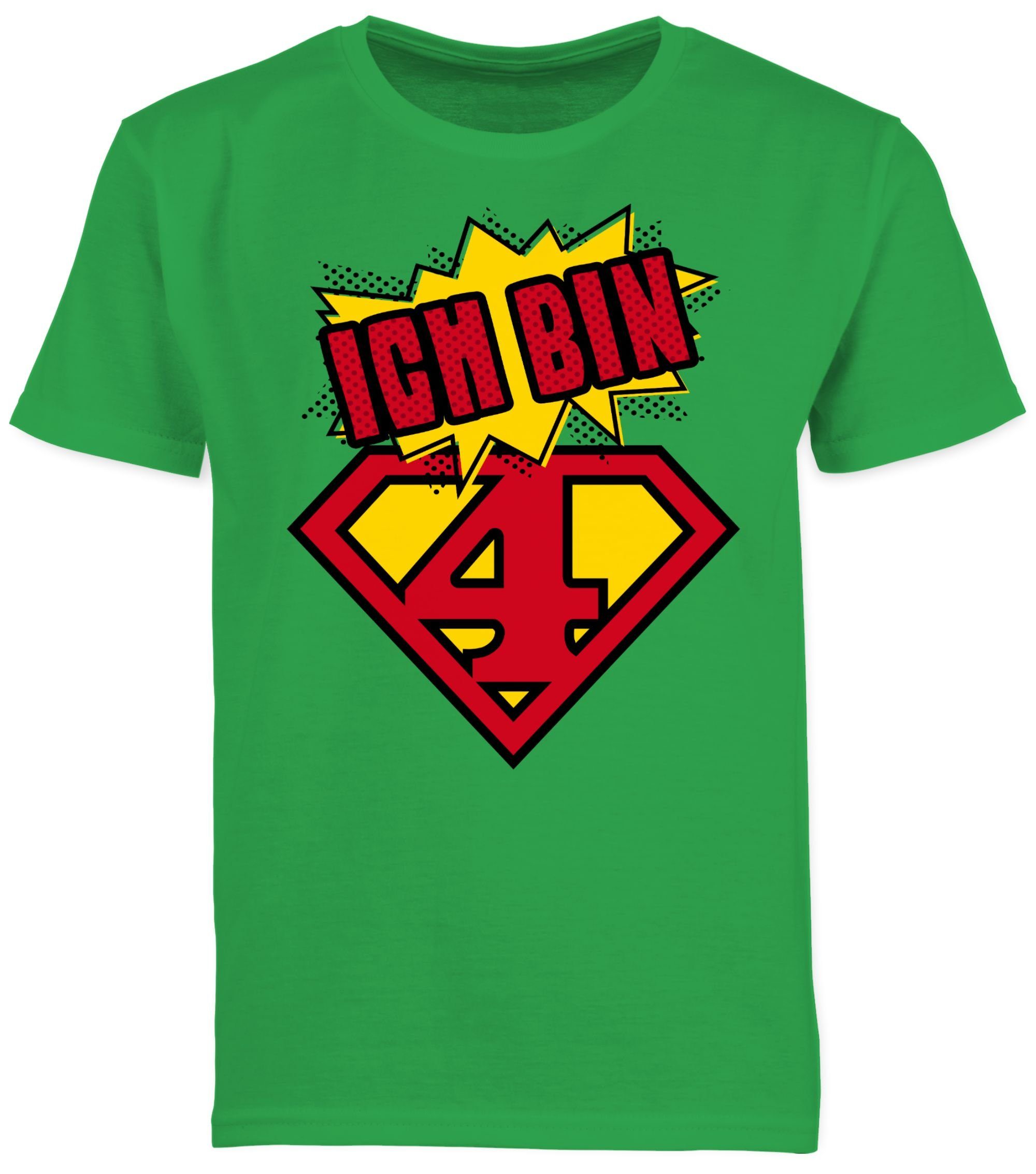 bin Geburtstag 2 Ich Shirtracer 4. Grün Superheld T-Shirt vier