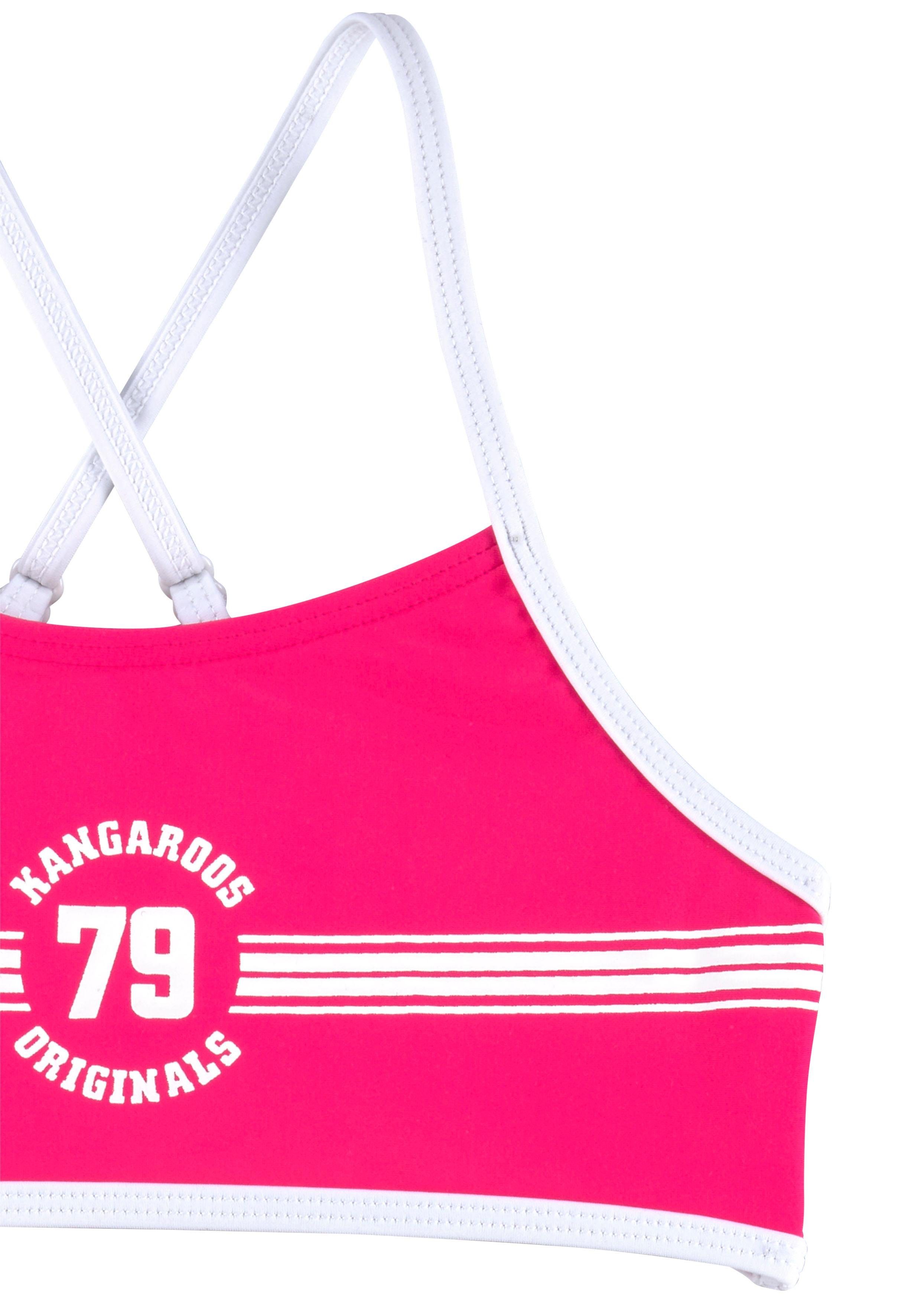 Frontdruck Bustier-Bikini Sporty mit pink KangaROOS sportlichem