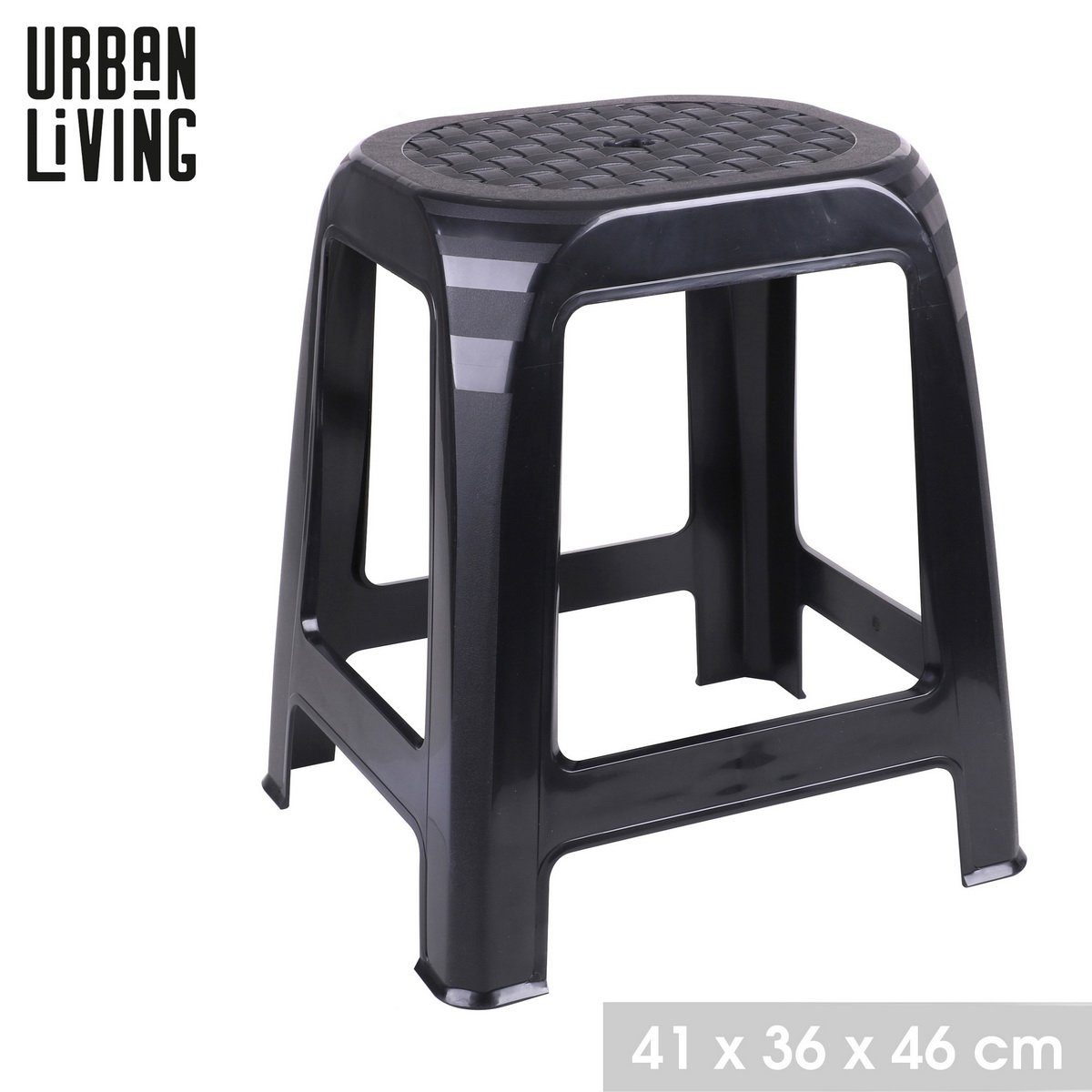 Urban Living Sitzhocker Kunststoff-Hocker Sitzhocker Küchenhocker Schwarz ( günstig online kaufen