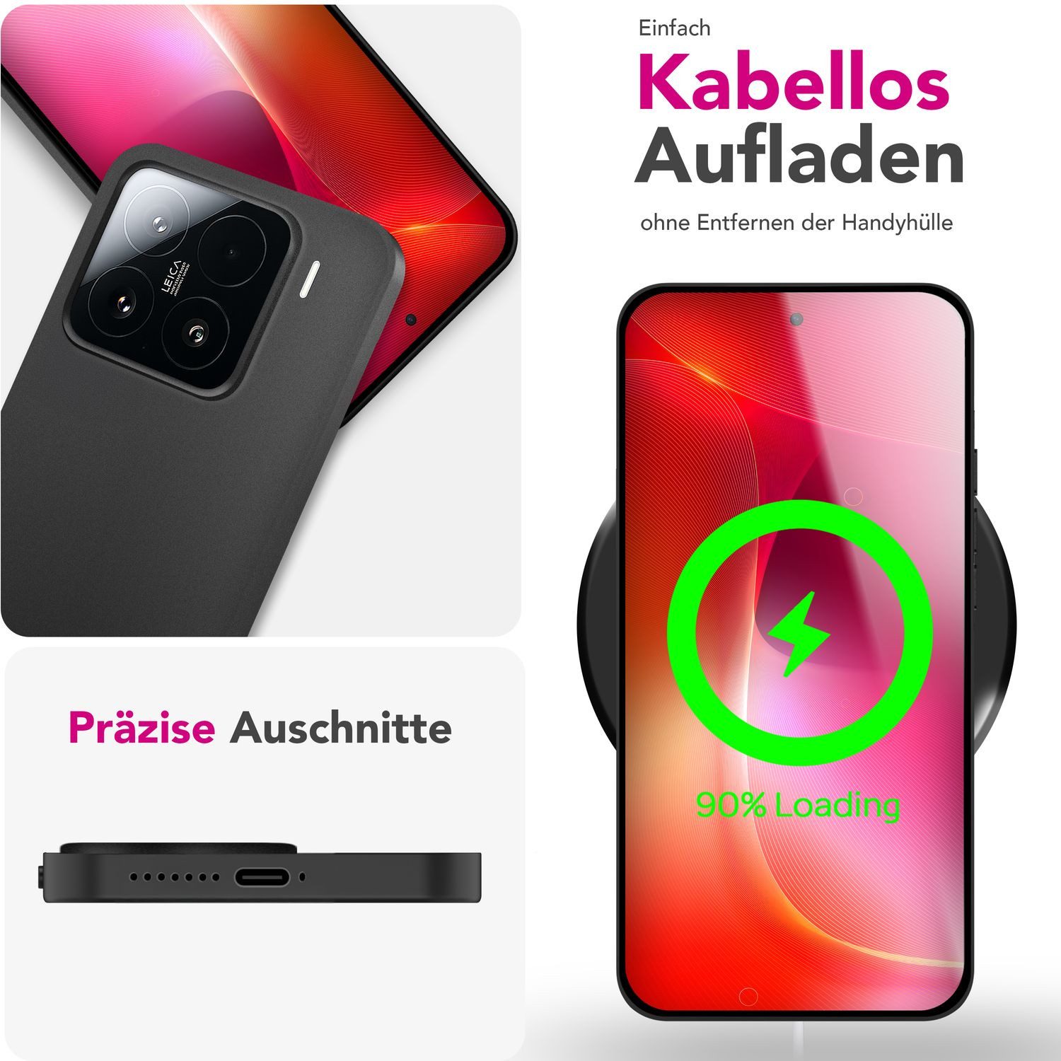 Nalia Smartphone-Hülle Xiaomi 15 16,2 cm (6,36 Zoll), Extrem Dünn 0,3mm / Mattiert / Anti-Schlieren / Rutschfest / Wireless