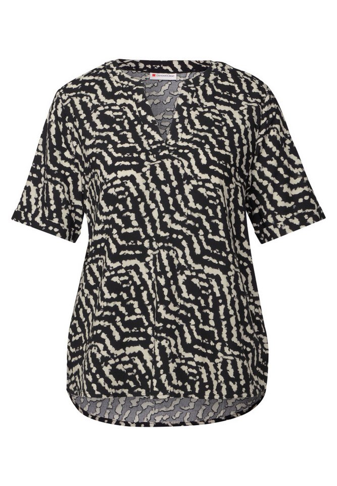 STREET ONE Blusenshirt LTD QR Splitneck blouse w turn