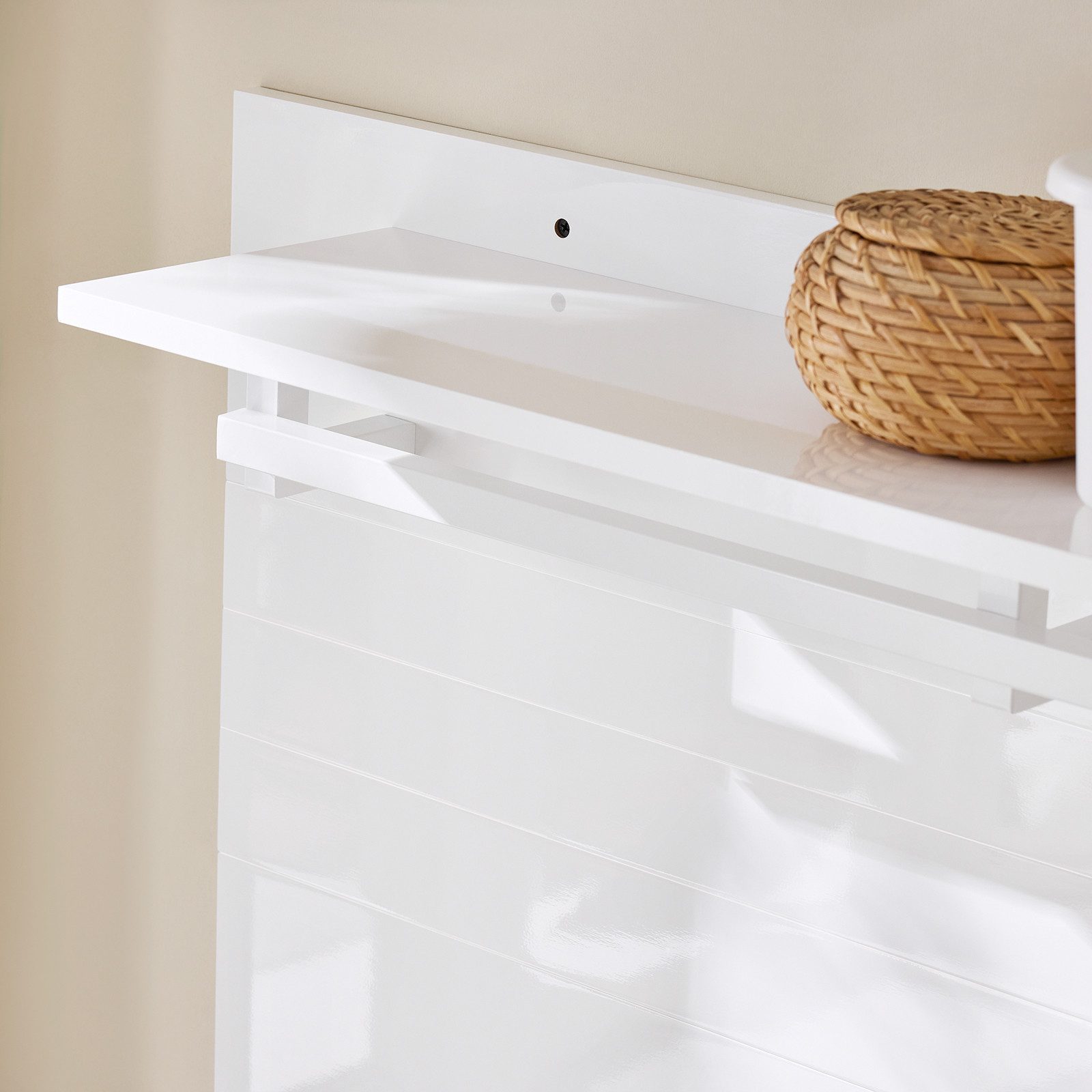 SoBuy Wandgarderobe FHK36, Flurgarderobe Kleiderhaken Hängeregal mit 3 Haken Garderobe – Bild 5 von 5