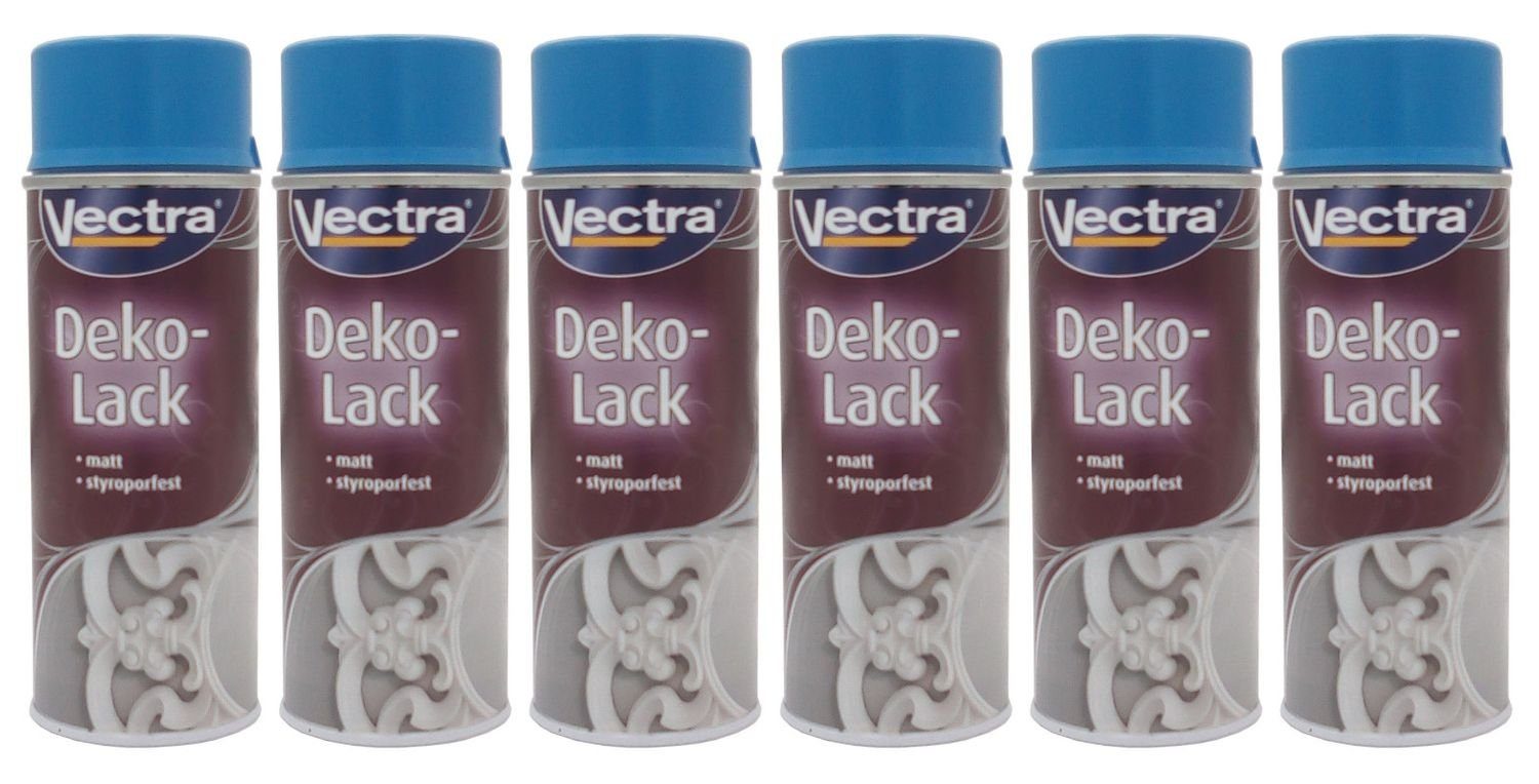 Vollton- und Abtönfarbe 6x Vectra® Dekolack lichtblau matt 400ml Lackspray Farbspray Sprühdose