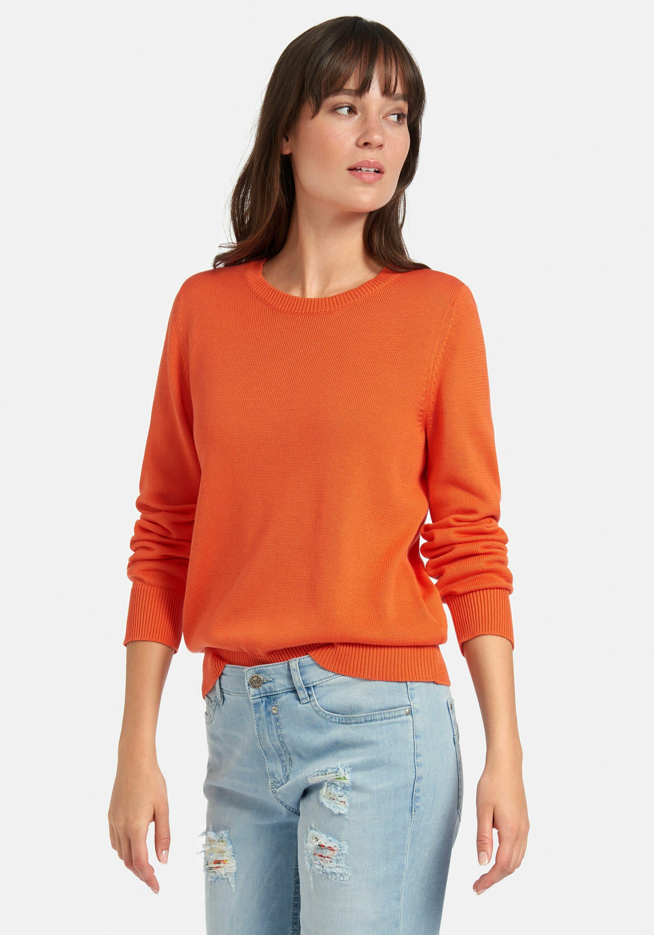 Peter Hahn Sweatshirt cotton Dekorative Naht orange