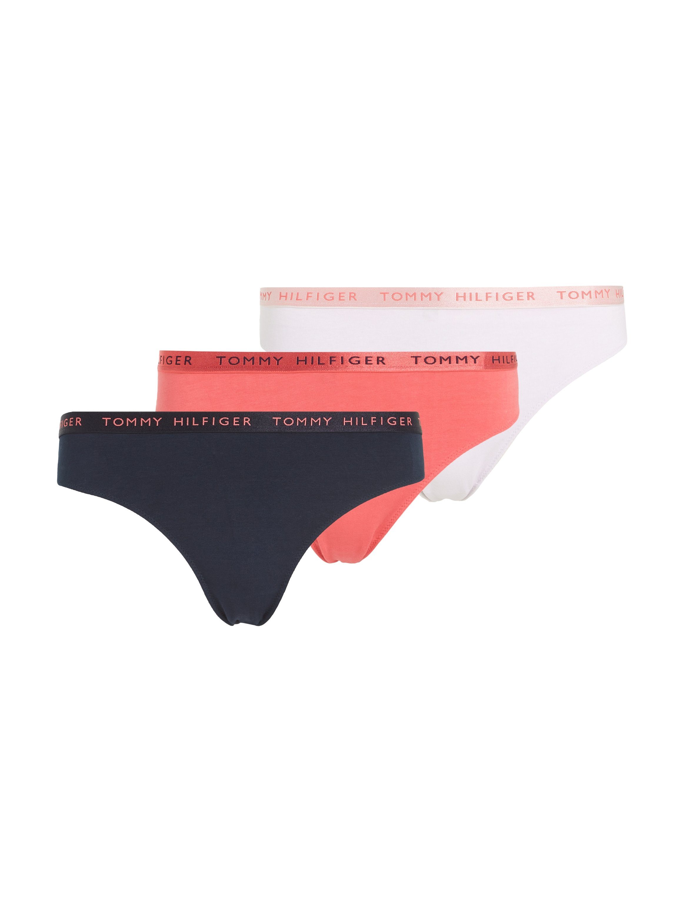 Tommy Hilfiger Underwear T-String SHINE 3 PACK THONG GIFTING (Packung, 3er-Pack) mit Tommy Hilfiger Logobund