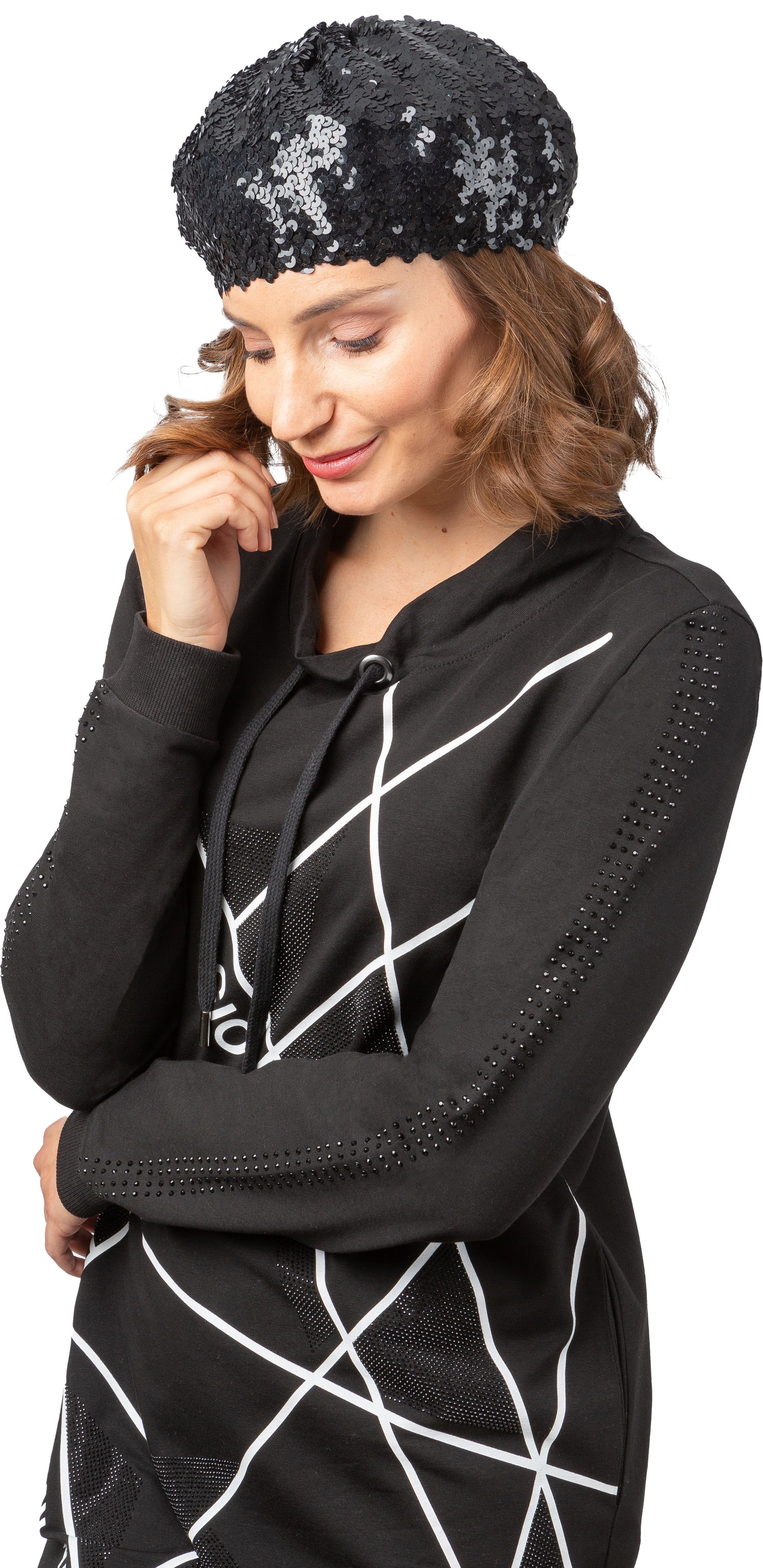 Gio Milano Sweatkleid G25-1100 mit Strassbesatz und Label-Details sportlich günstig online kaufen