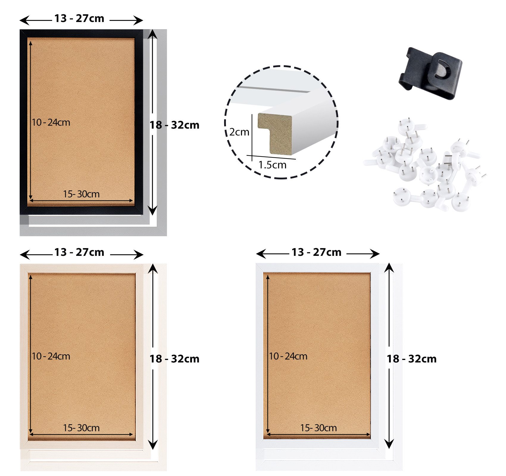 ElitVita Bilderrahmen MDF, Einzelrahmen, Fotorahmen für Wanddeko Collage Fo günstig online kaufen