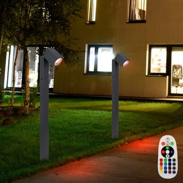 etc-shop LED Außen-Stehlampe, Leuchtmittel inklusive, Warmweiß, Wegeleuchten Außen anthrazit Garten Stehlampe Aussen