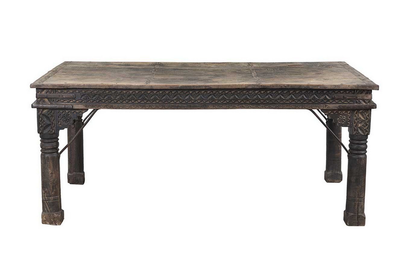 Tischhelden Küchentisch Tisch Vintage Massivholz geschwärzt ca 180 cm
