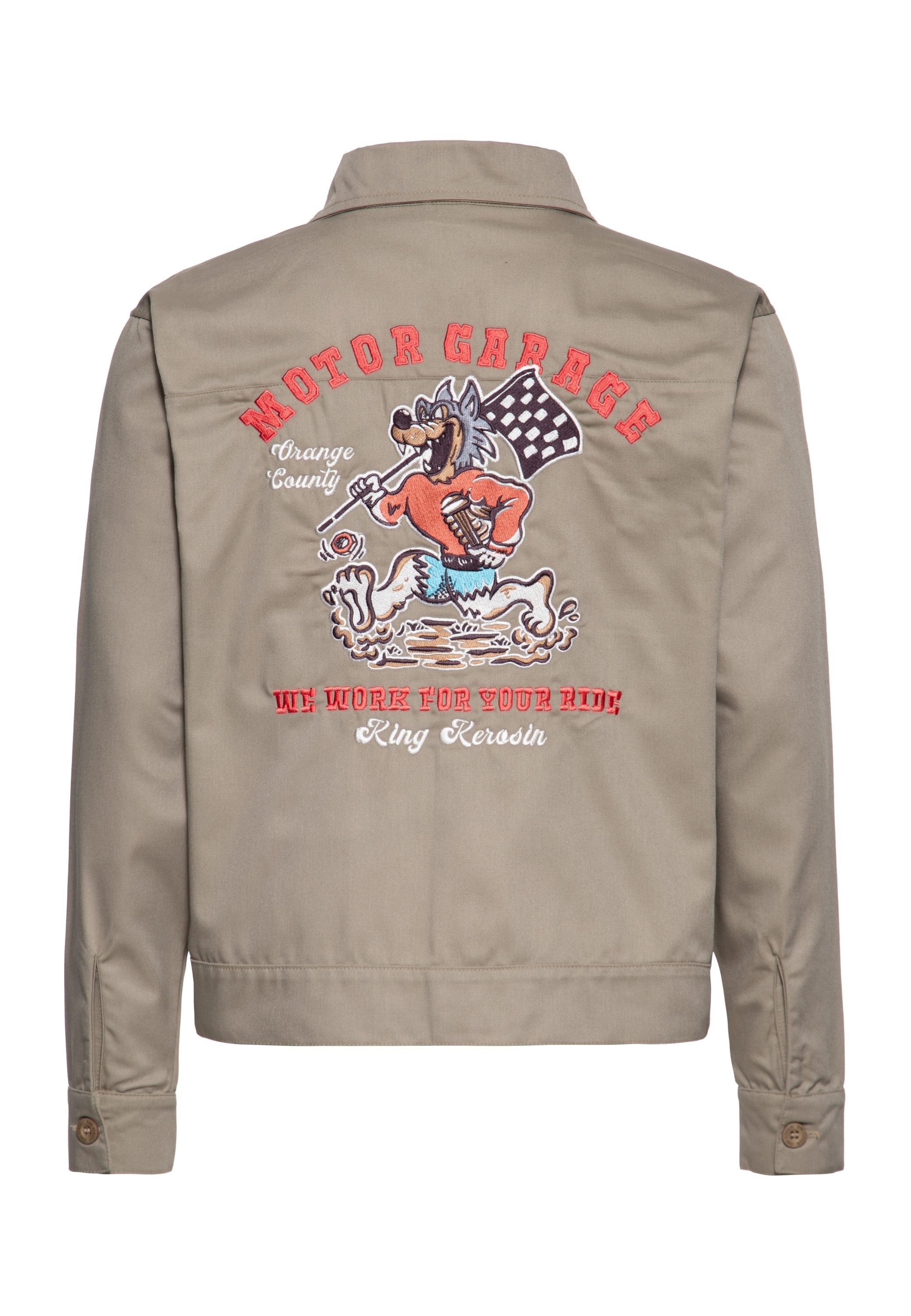KingKerosin Funktionsjacke Motor Garage mit Rückenstickerei günstig online kaufen