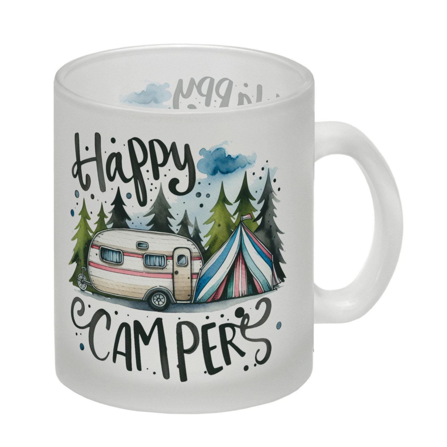 Tasse Happy Campers Wohnwagen Glas Tasse