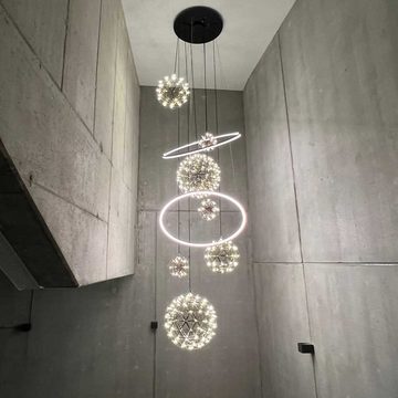 s.luce Pendelleuchte Fusion LED Galerieleuchte XXL Weiß/Chrom, Warmweiß