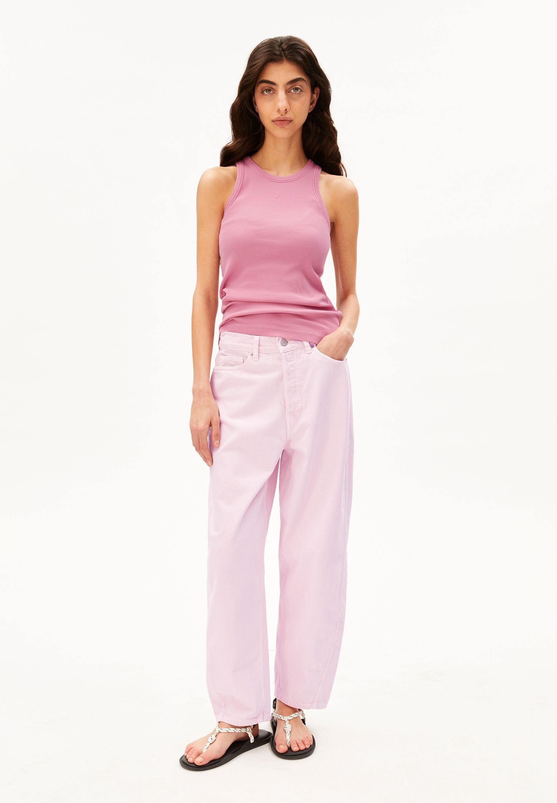 Armedangels Shirttop GMT DYE RIB Top aus Bio-Baumwoll Mix (Fitted) Rundhalsausschnitt