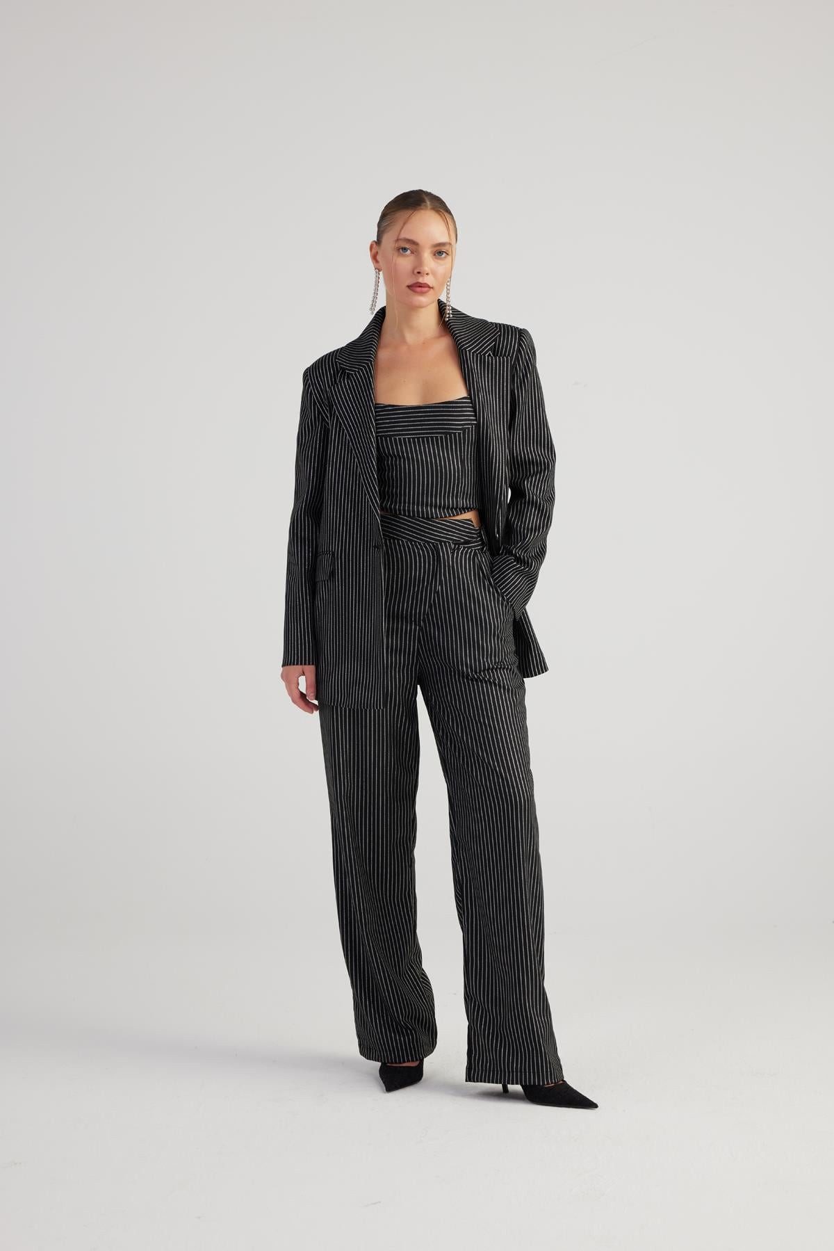 HOLLY LOLLY Bequeme Jeans Glitzer Palazzo-Hose mit Streifen