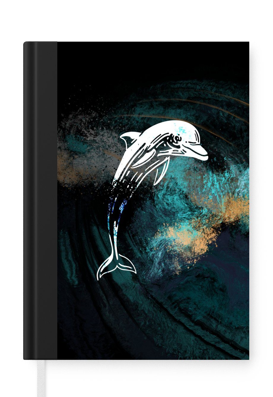 MuchoWow Notizbuch Delfin - Golf - Tier - Fisch, Journal, Merkzettel, Tagebuch, Notizheft, A5, 98 Seiten, Haushaltsbuch