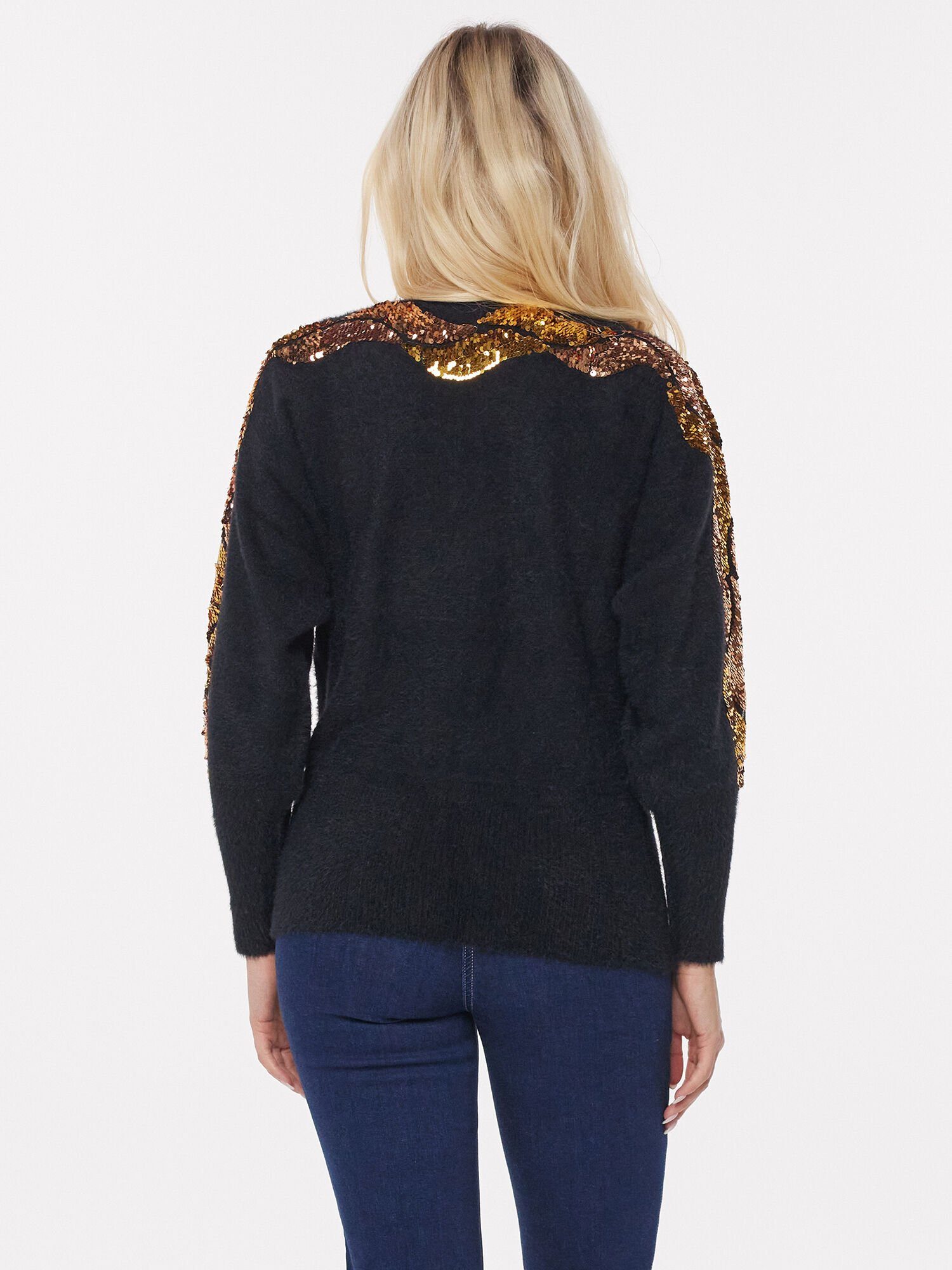 Christian Materne Rundhalspullover Langarmshirt figurumspielend mit Flausch günstig online kaufen