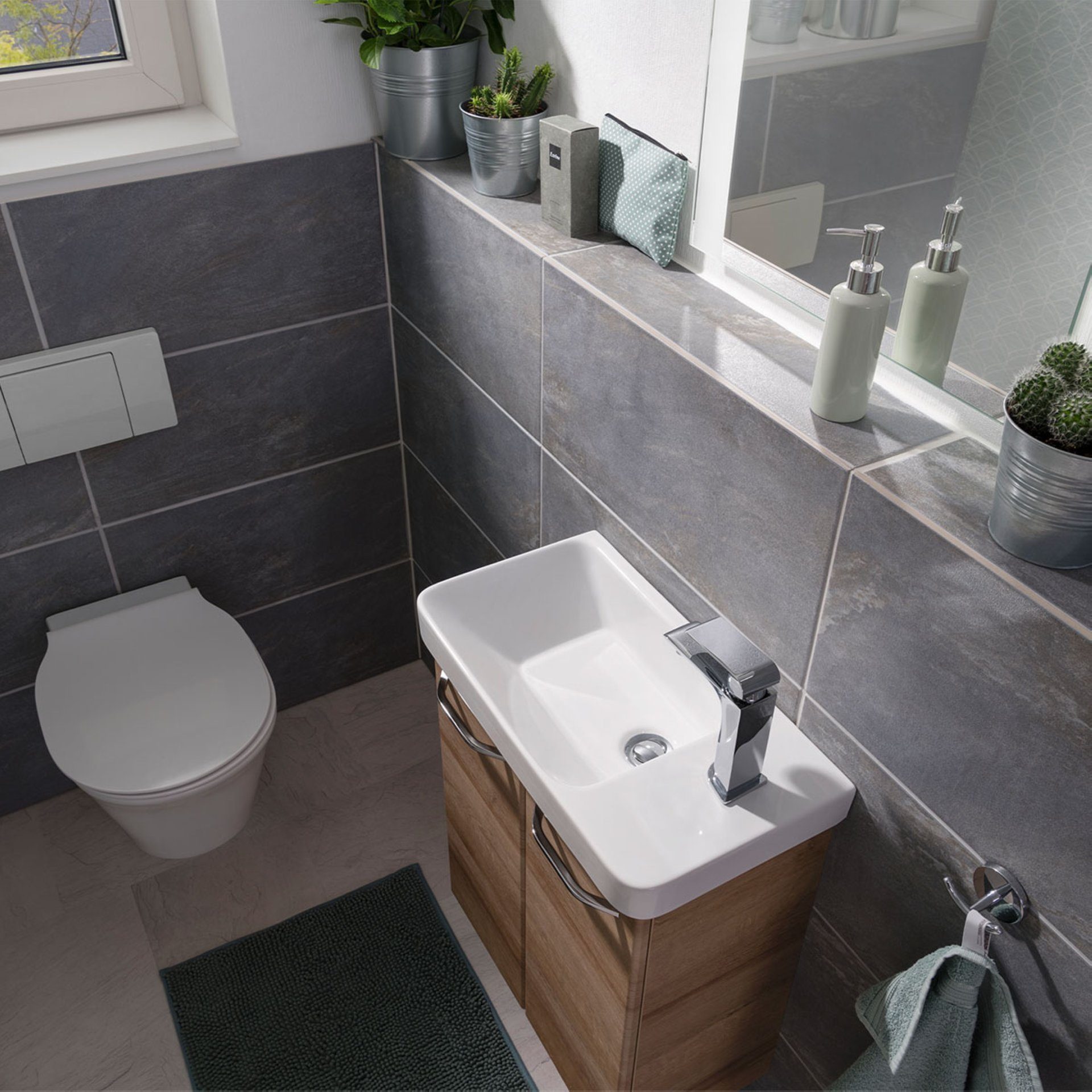 FACKELMANN Badmöbel-Set MILANO Gäste WC Set 2 Teile