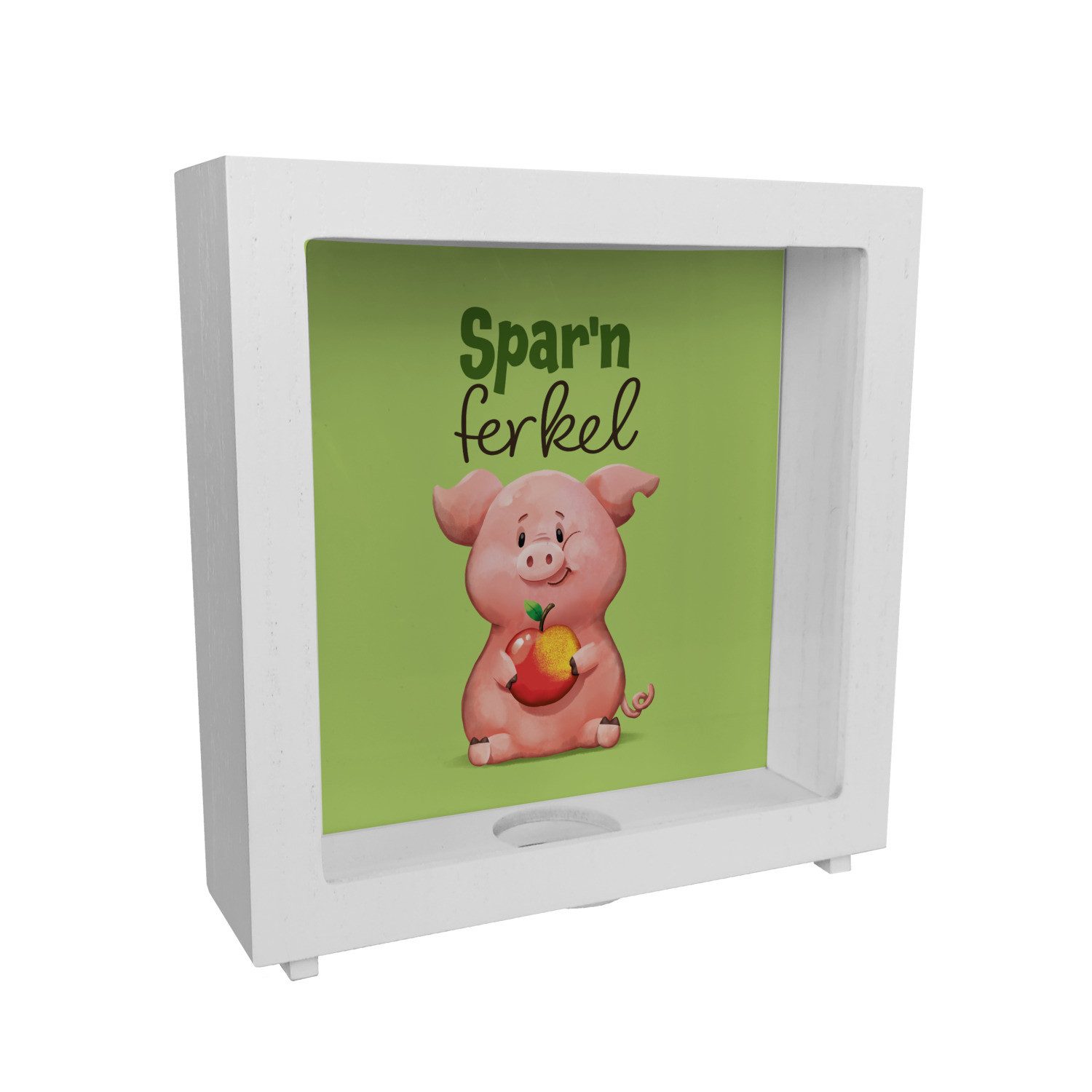 Spardose Schwein Rahmen Spardose aus Holz mit Spruch Sparnferkel