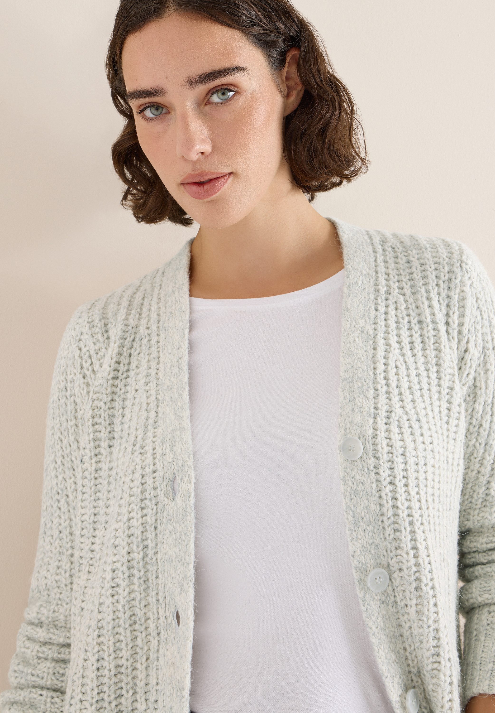 CECIL Cardigan Chunky Strickjacke mit Knopfleiste
