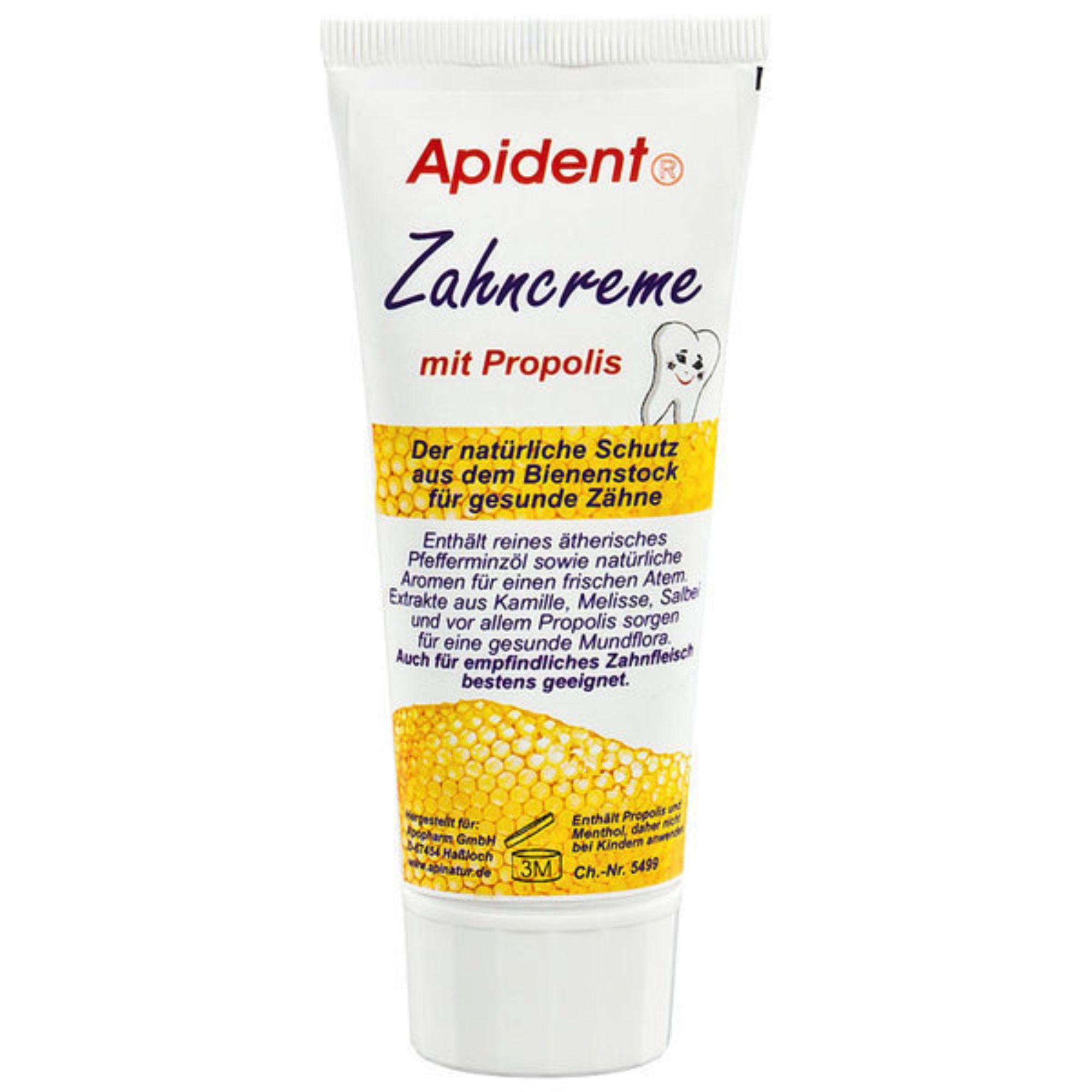 Apopharm Zahnpasta Apident® Zahncreme, Zahnpasta mit Propolis, 75ml Ohne Fluorid, (1-St) mit Propolis für den natürliche Rundumschutz für Zähne und Zahnfleisch