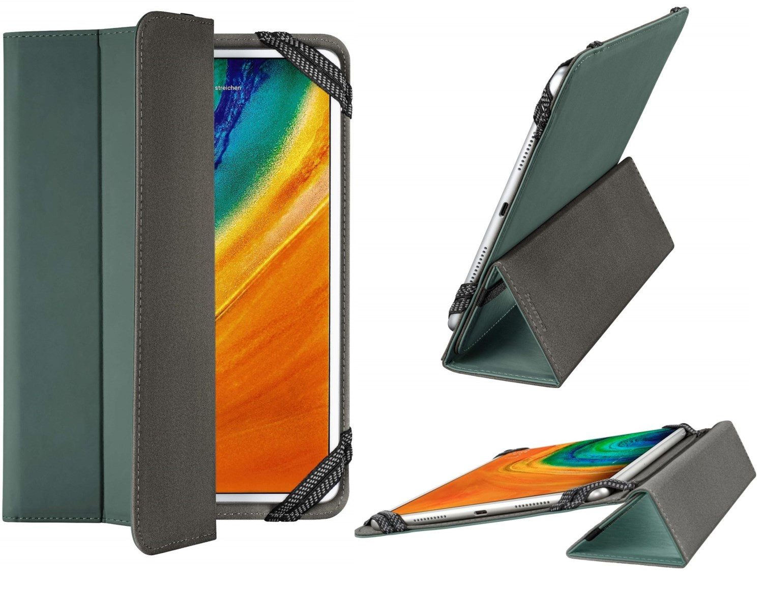 Hama Tablet-Hülle Hama Schutz-Hülle Fold Uni Cover Tasche Grün, Smart Case Ständer für iPad Tablet PC Tab 9,5" 9,7 10" 10,2" 10,5" 11"
