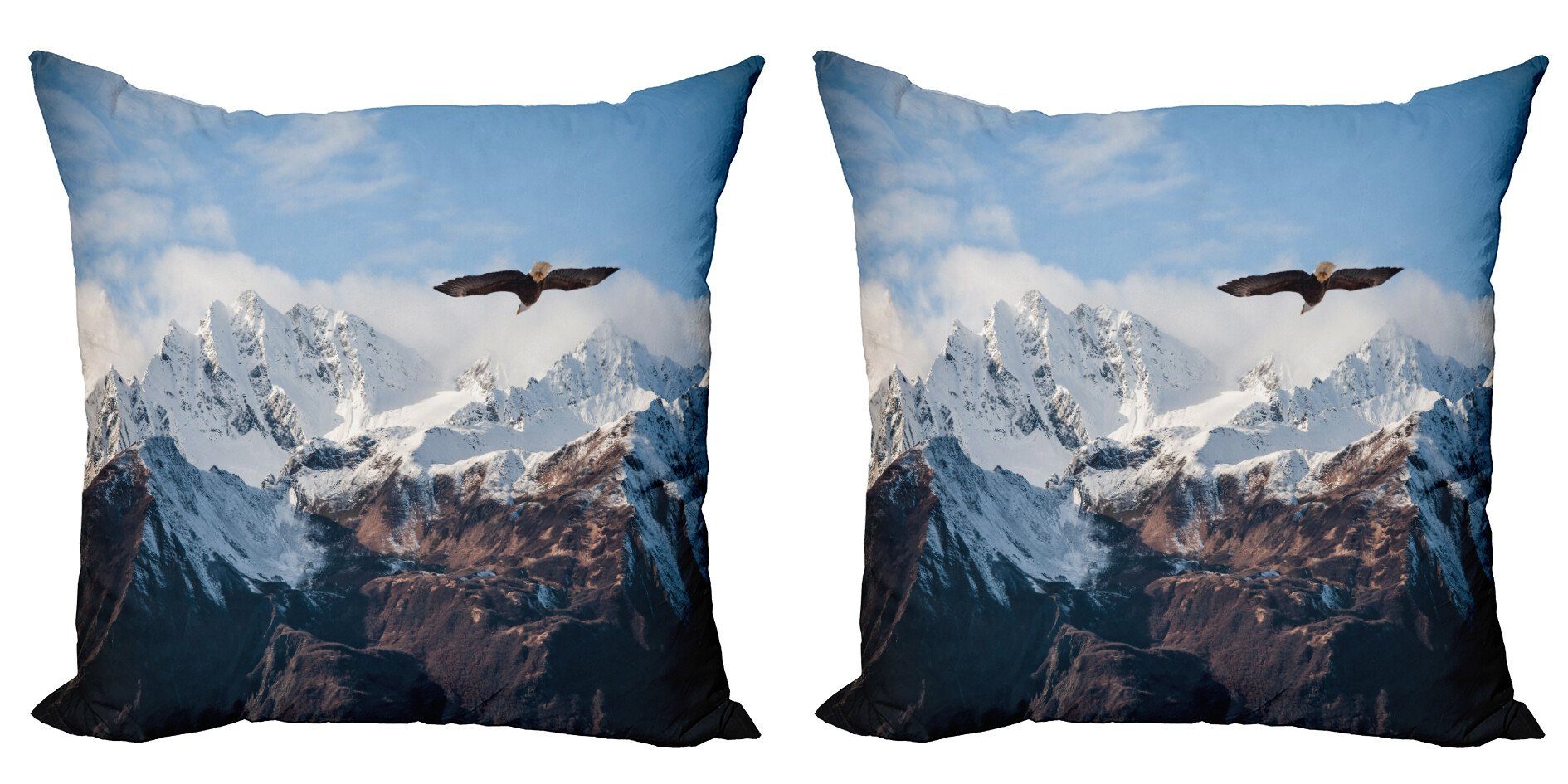 Kissenbezüge Modern Accent Doppelseitiger Digitaldruck, Abakuhaus (2 Stück), Natur Berg Flying Eagle
