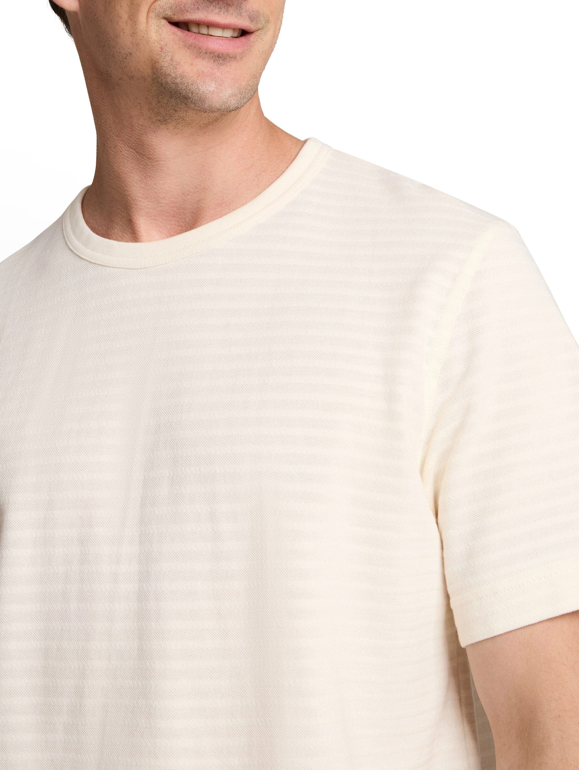 TOM TAILOR Kurzarmshirt Sommershirt mit feiner Streifen-Struktur