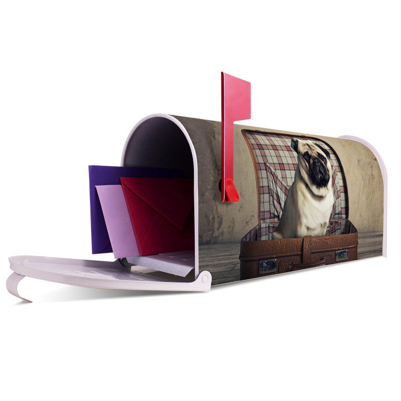 banjado Amerikanischer Briefkasten weiß im Mississippi 22 x 17 Mops cm x Briefkasten, Mailbox USA), aus 51 (Amerikanischer original Koffer