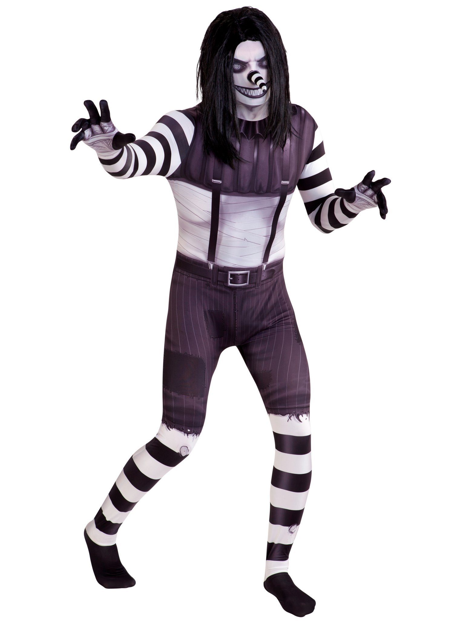 Morphsuits Kostüm Laughing Jack, Hier gruselt sich der Millenial: Creepypasta-Ganzkörperkostüm