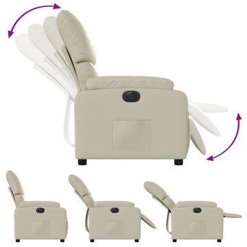 vidaXL Sessel Relaxsessel Elektrisch Creme Kunstleder (1-St)