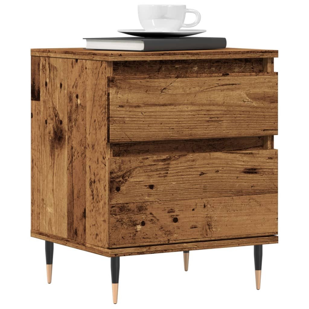 vidaXL Nachttisch Nachttische 2 Stk. Altholz-Optik 40x35x50 cm Holzwerkstoff (2-St)