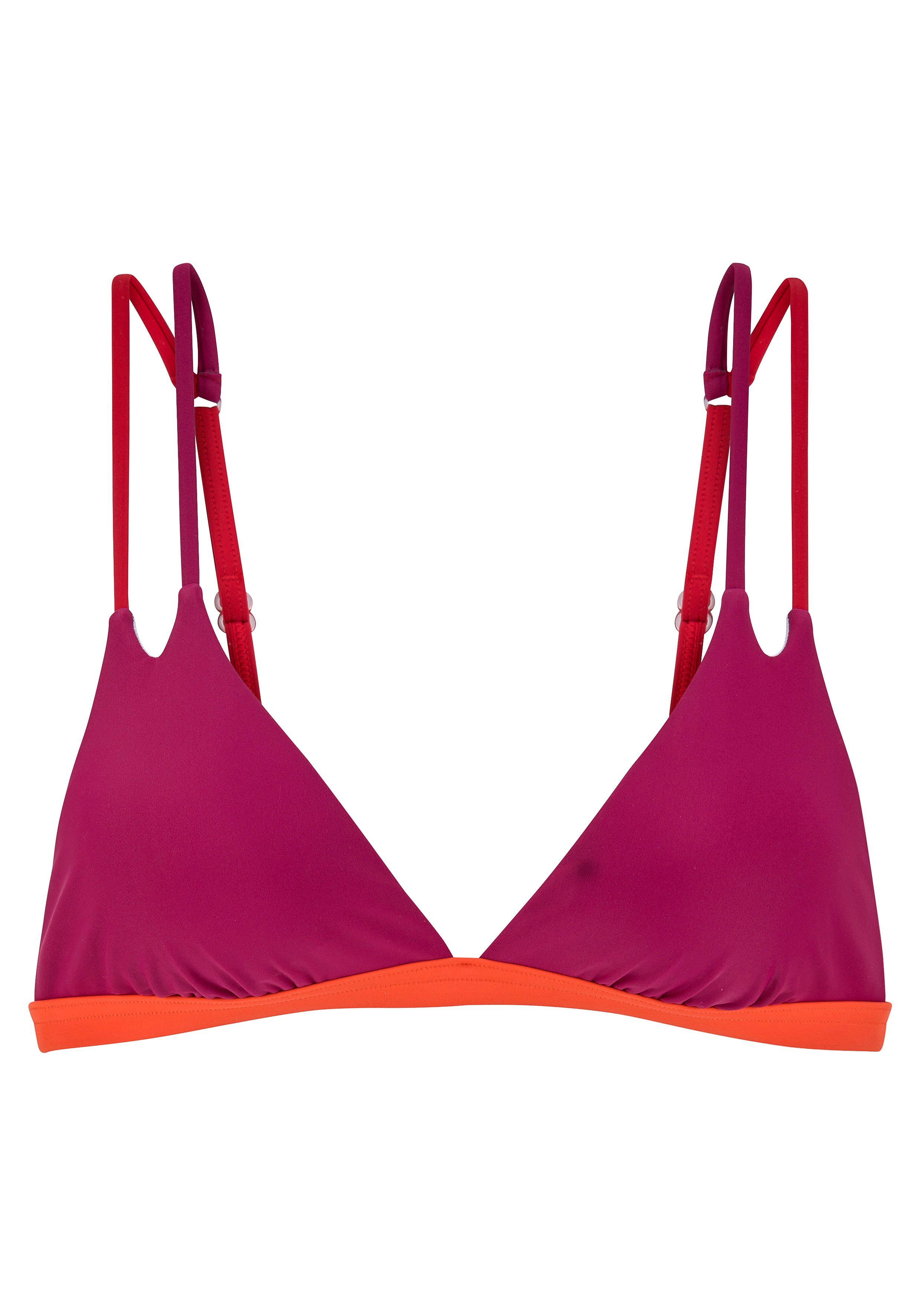 s.Oliver Triangel-Bikini-Top Yella, mit Doppelträgern und kontrastfarbenen Details