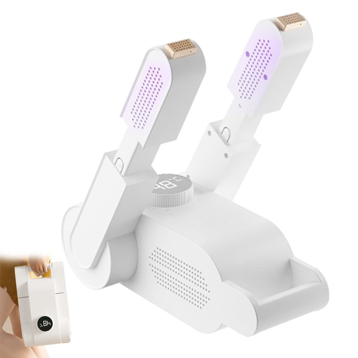 MOPUEA Schuhtrockner Desodorierende und sterilisierende Haushaltstrockner Faltbar, 150 W, intelligenter beheizter Schuhtrockner