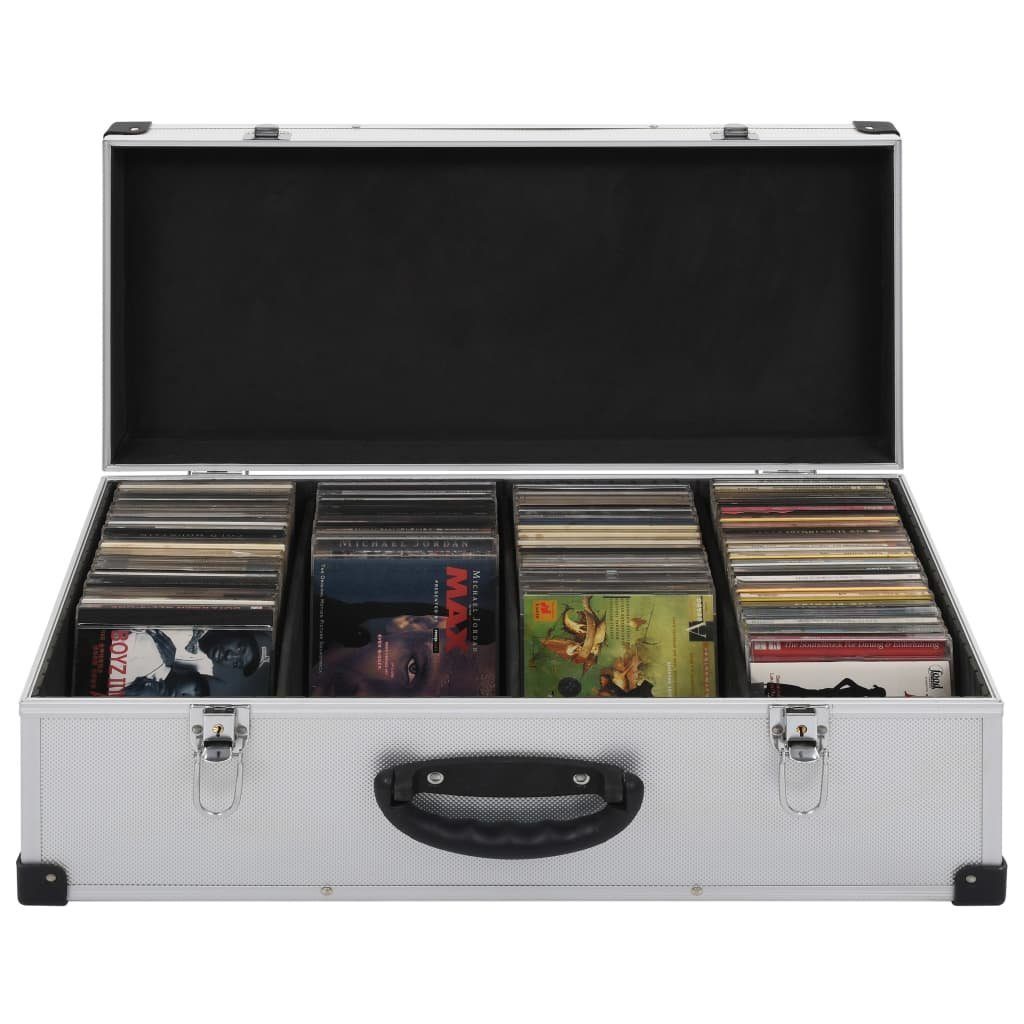 vidaXL Organizer CD-Koffer für 80 CDs Aluminium ABS Silbern (1 St)