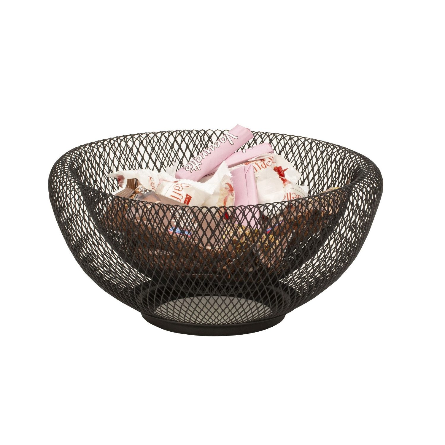 Macosa Home Dekoschale Schwarz od. Weiß Metall 25 cm modern (1 St., Metallschale Schale rund Aufbewahrungsschale), Obstschale Drahtschale Wohnaccessoire