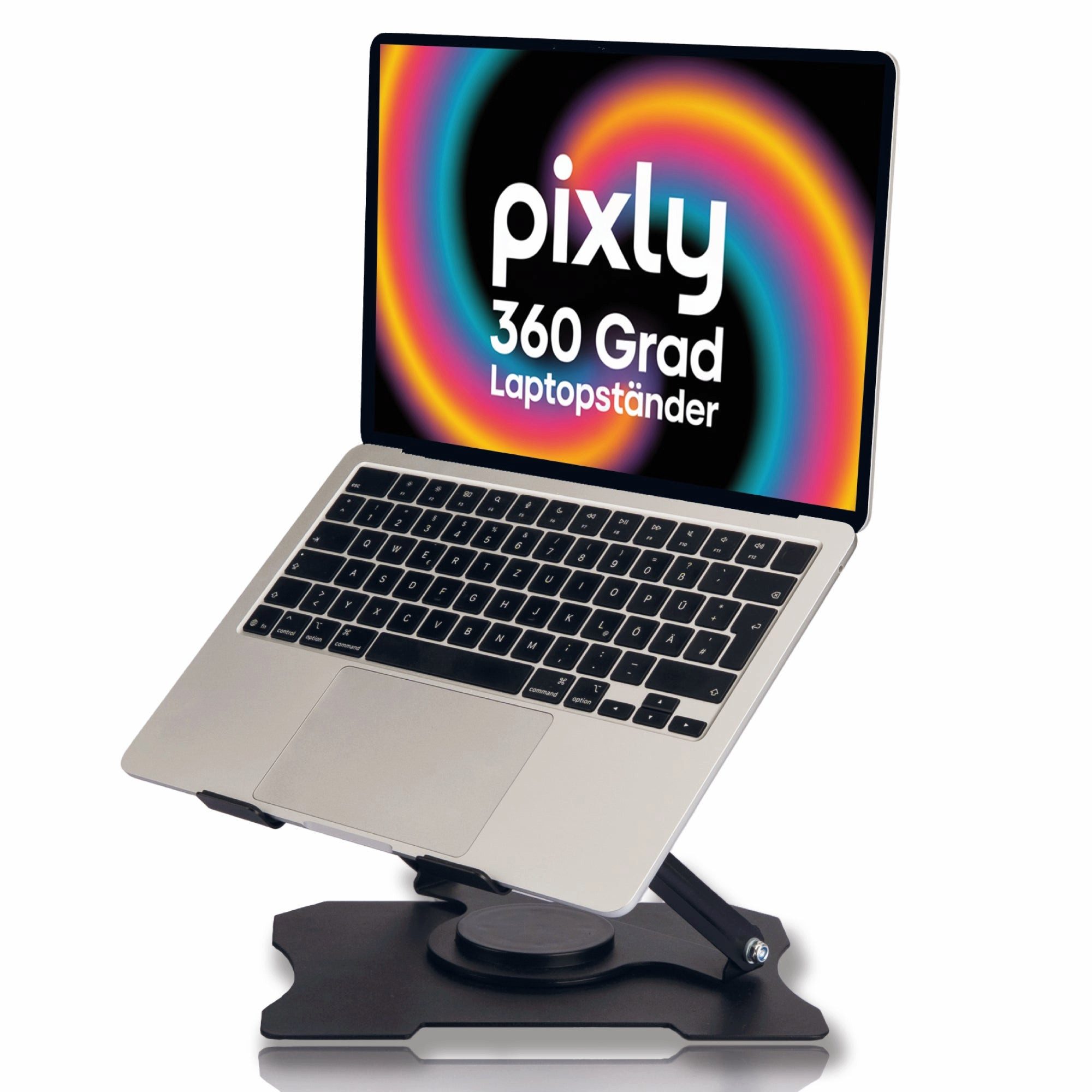pixly Monitor-Halterung Laptop Ständer 360 Grad, (Universell für 11-17,4 Zoll Notebooks & Tablets, Höhenverstellbarer Laptop-Halter)