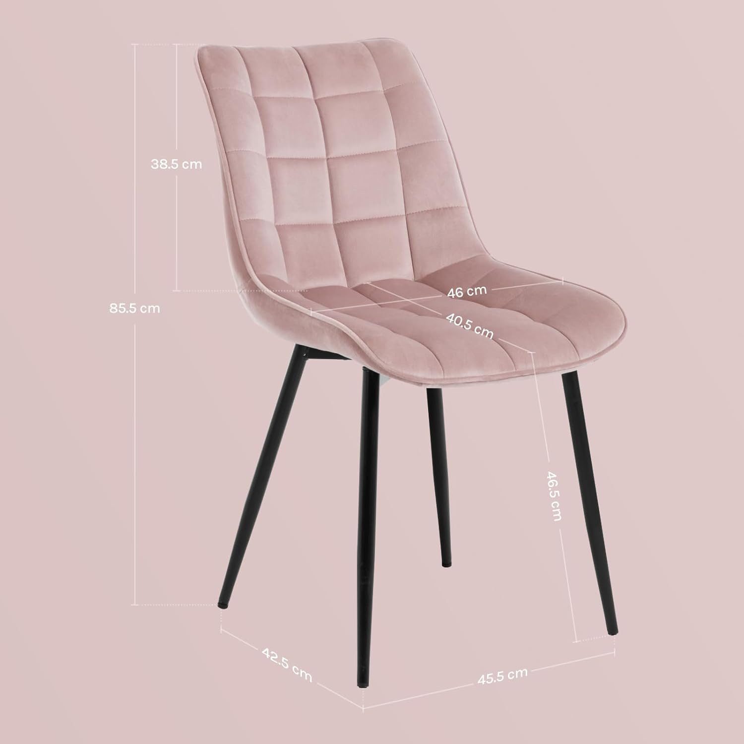 Woltu Esszimmerstuhl (2er-Set), Sessel mit Rückenlehne, Metallbeine