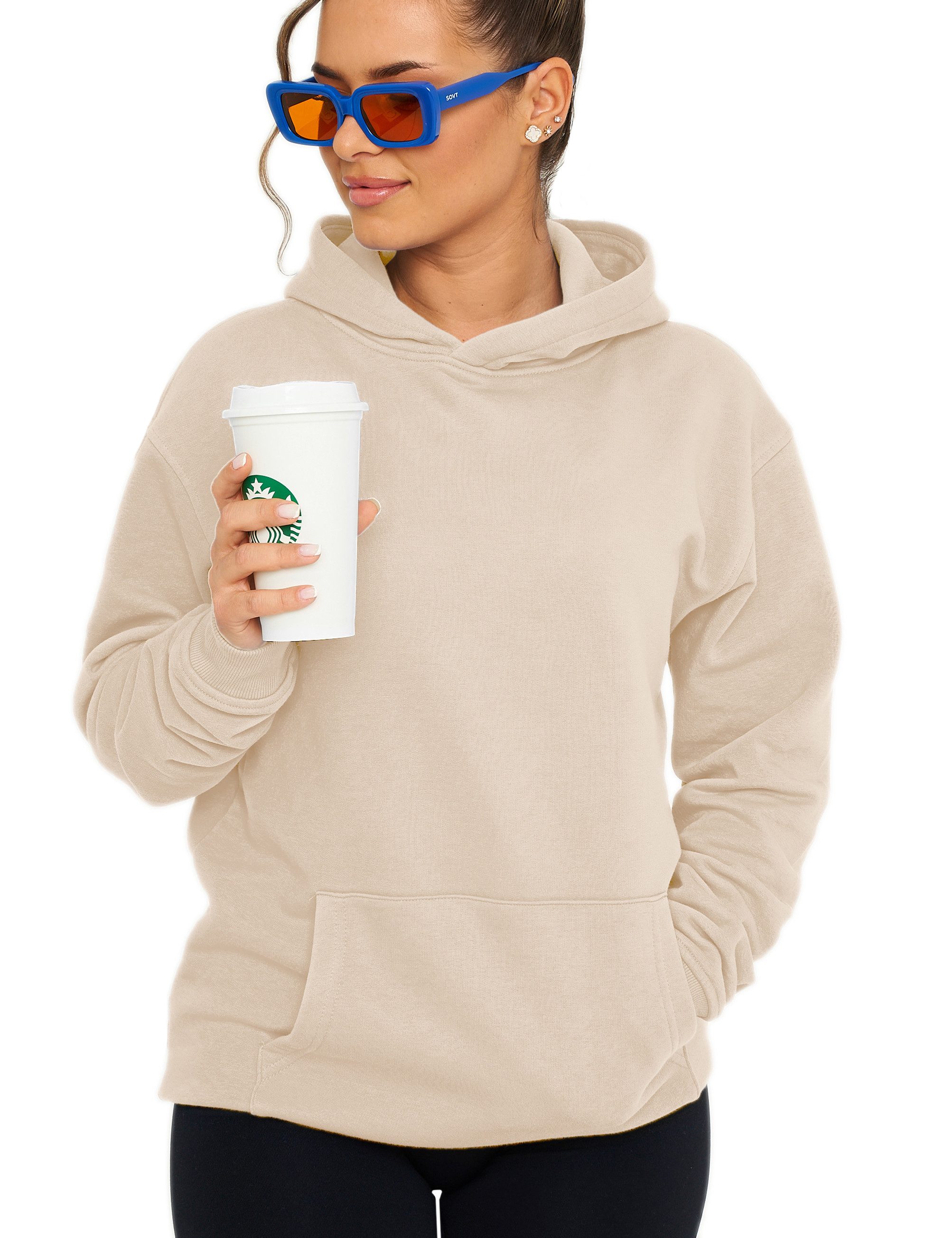 DAILY COTTON Hoodie Unifarben im Oversize Schnitt - Kapuzenpullover Loose-F günstig online kaufen