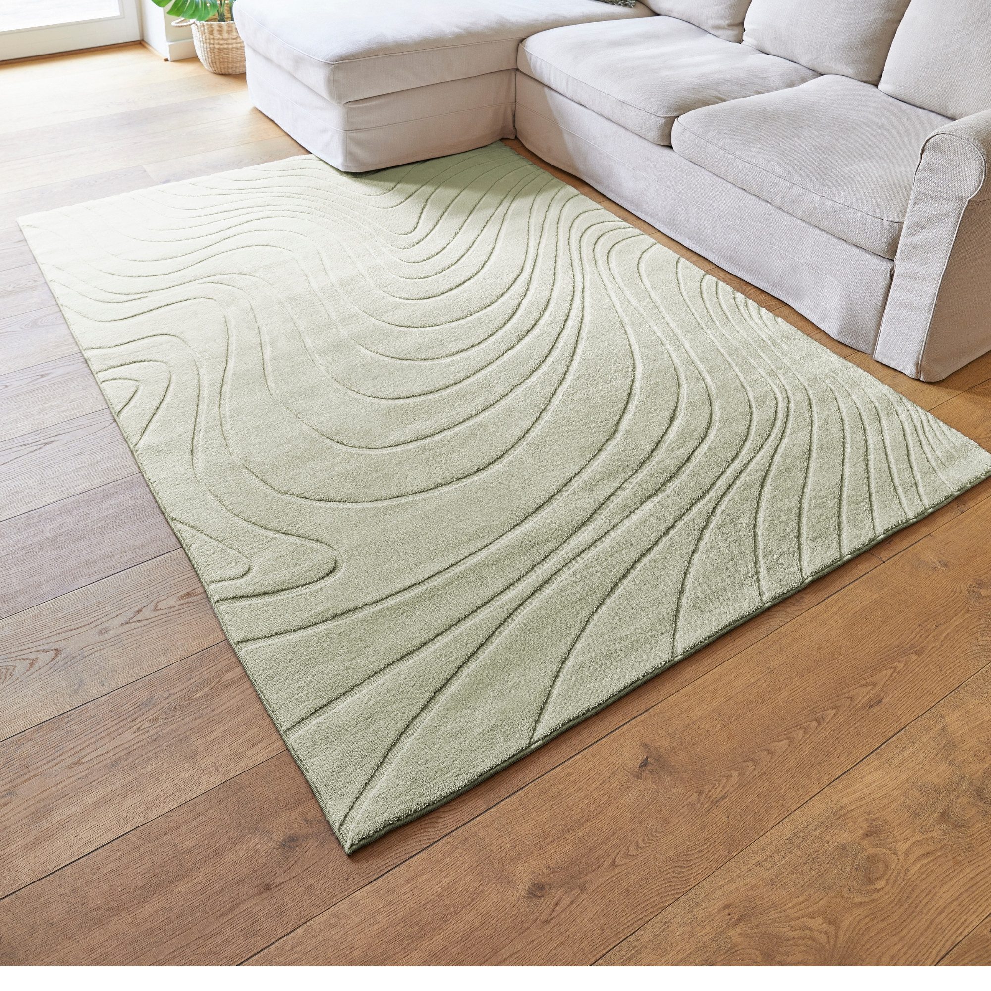 Andiamo Teppich Dale, rechteckig, Höhe: 10 mm, Uni Farben, Hoch-Tief-Struktur, Carving-Effekt, Wohnzimmer