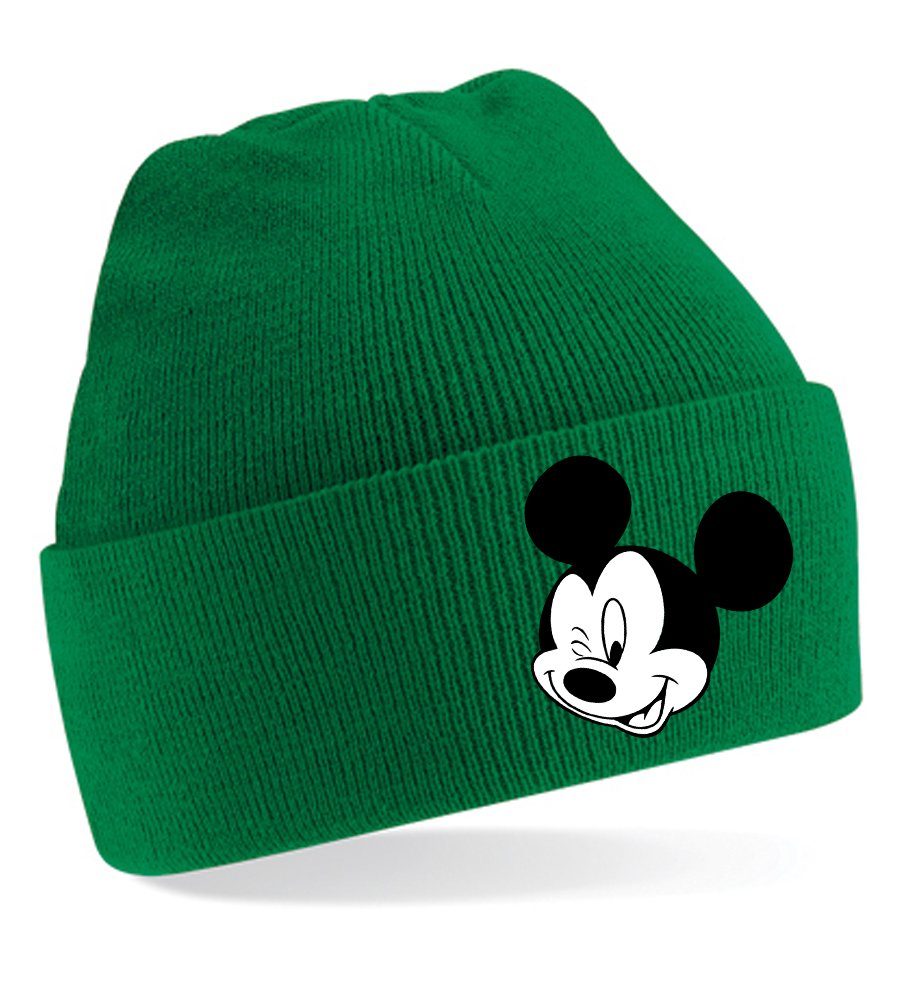 Blondie & Brownie Beanie Unisex Erwachsenen Mütze Mickey Zwinker Minnie Beanie Unisex Mickey Minnie Zwinker Motiv Strickmütze Erwachsene