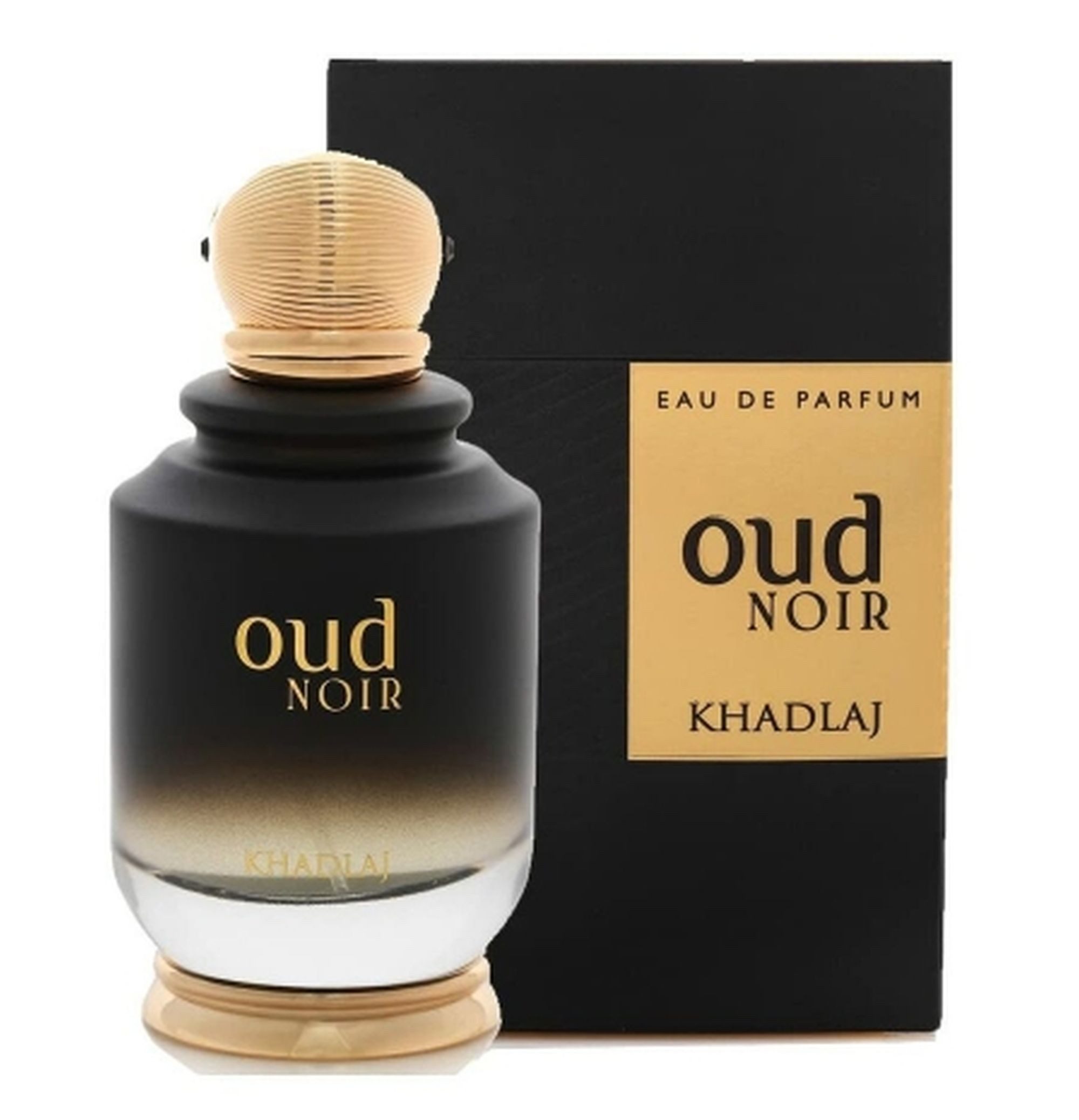 Khadlaj Duft-Set Oud Noir Eau de Parfum (EDP) Damen Herren Spray mit Reiseduft, Würzig-holziger Duft mit Safran, Himbeere, Rose und Oud