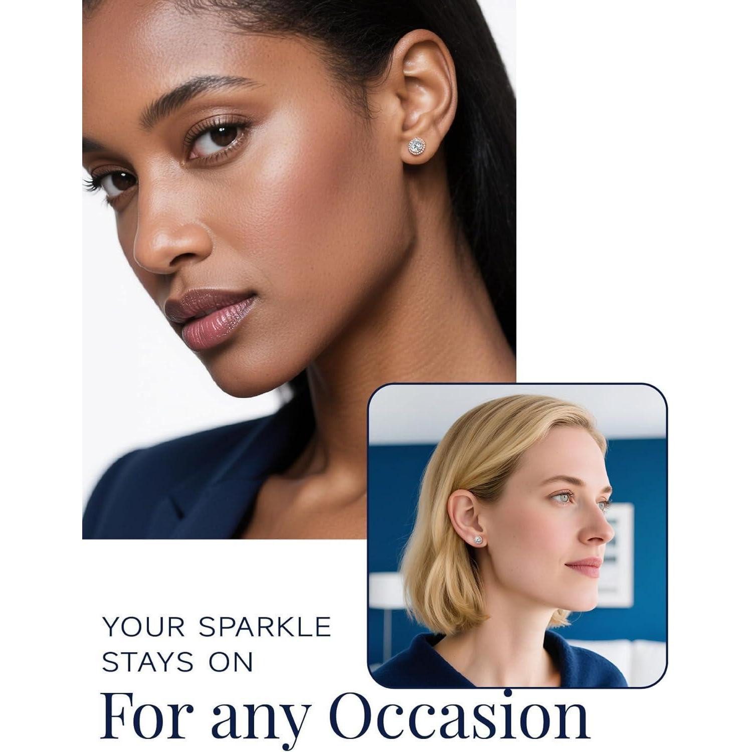 LuxusKollektion Paar Ohrstecker Ohrringe Moissanite Rosegold 0.6 Karat(0.3ct*2)-4mm Rosegold-Halo