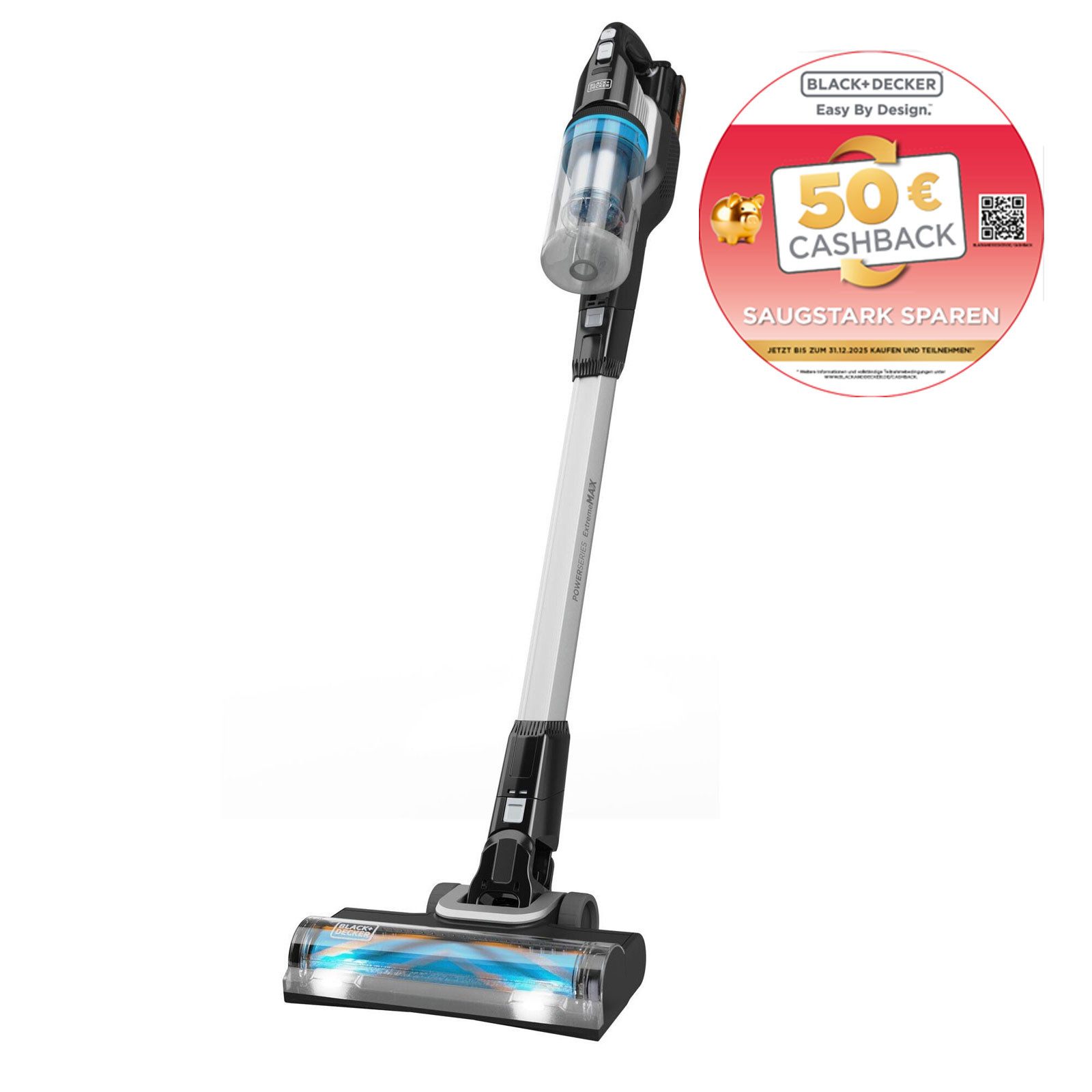 Black + Decker Akku-Stielstaubsauger BHFEB520D1, 2 Leistungsstufen, 18V PowerConnect Systemkompatibilität