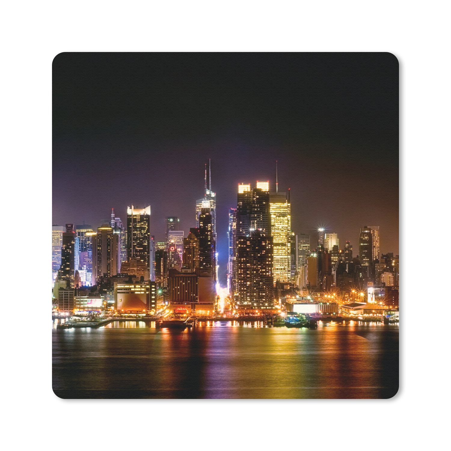 MuchoWow Mauspad New York - Manhattan - Skyline (1-St), Mousepad, Schreibtisch Zubehör, Deko, 20x20 cm