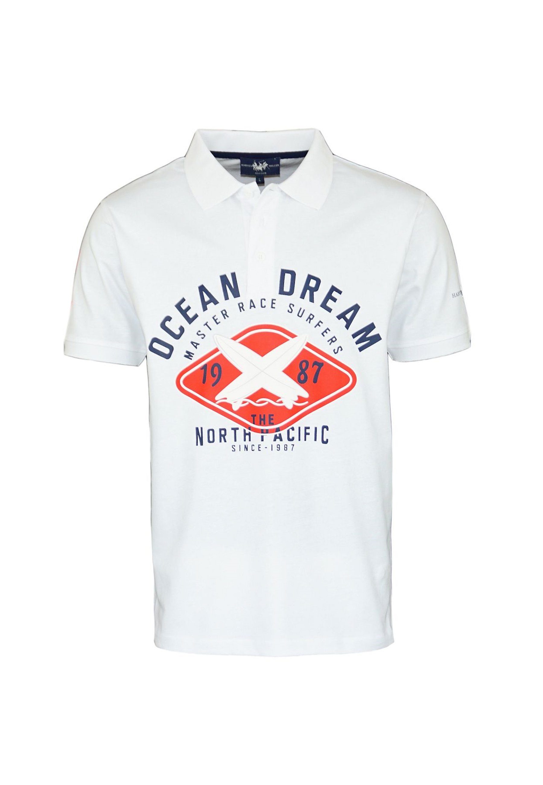 Harvey Miller Poloshirt Polo Poloshirt OCEAN DREAM Polohemd Shortsleeve weiss