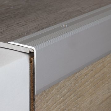 PROVISTON Treppenkantenprofil Aluminium, 30 x 42 x 1000 mm, Silber, Treppenkante, Winkelprofil