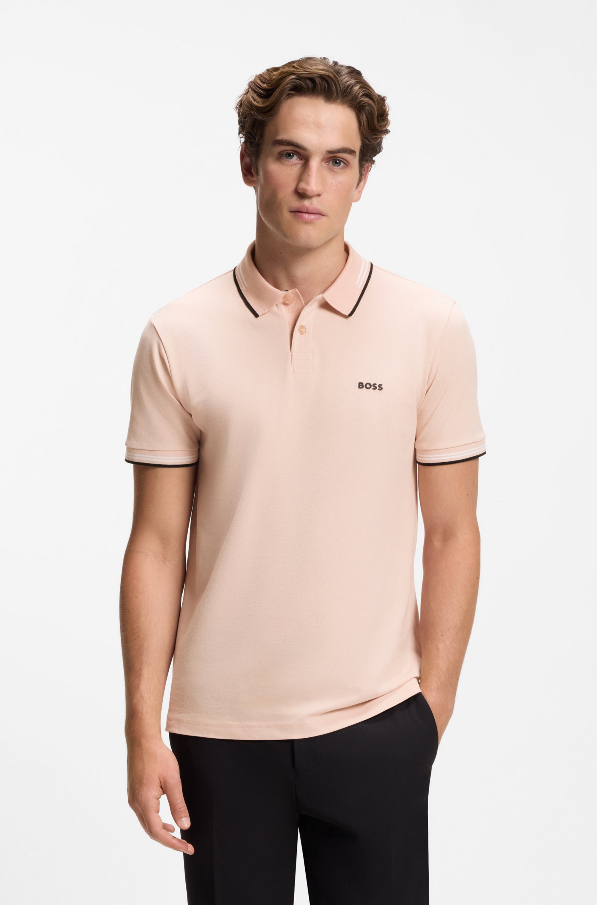 BOSS GREEN Poloshirt Paul Slim Fit Stretch-Baumwoll-Pique mit Polokragen